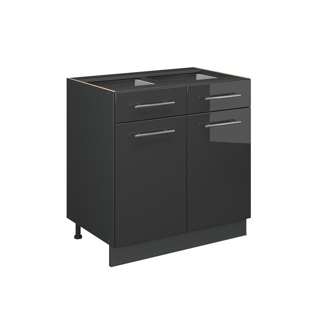 Vicco Unterschrank Fame-Line, Anthrazit Hochglanz/Anthrazit, 80 cm ohne Arb günstig online kaufen