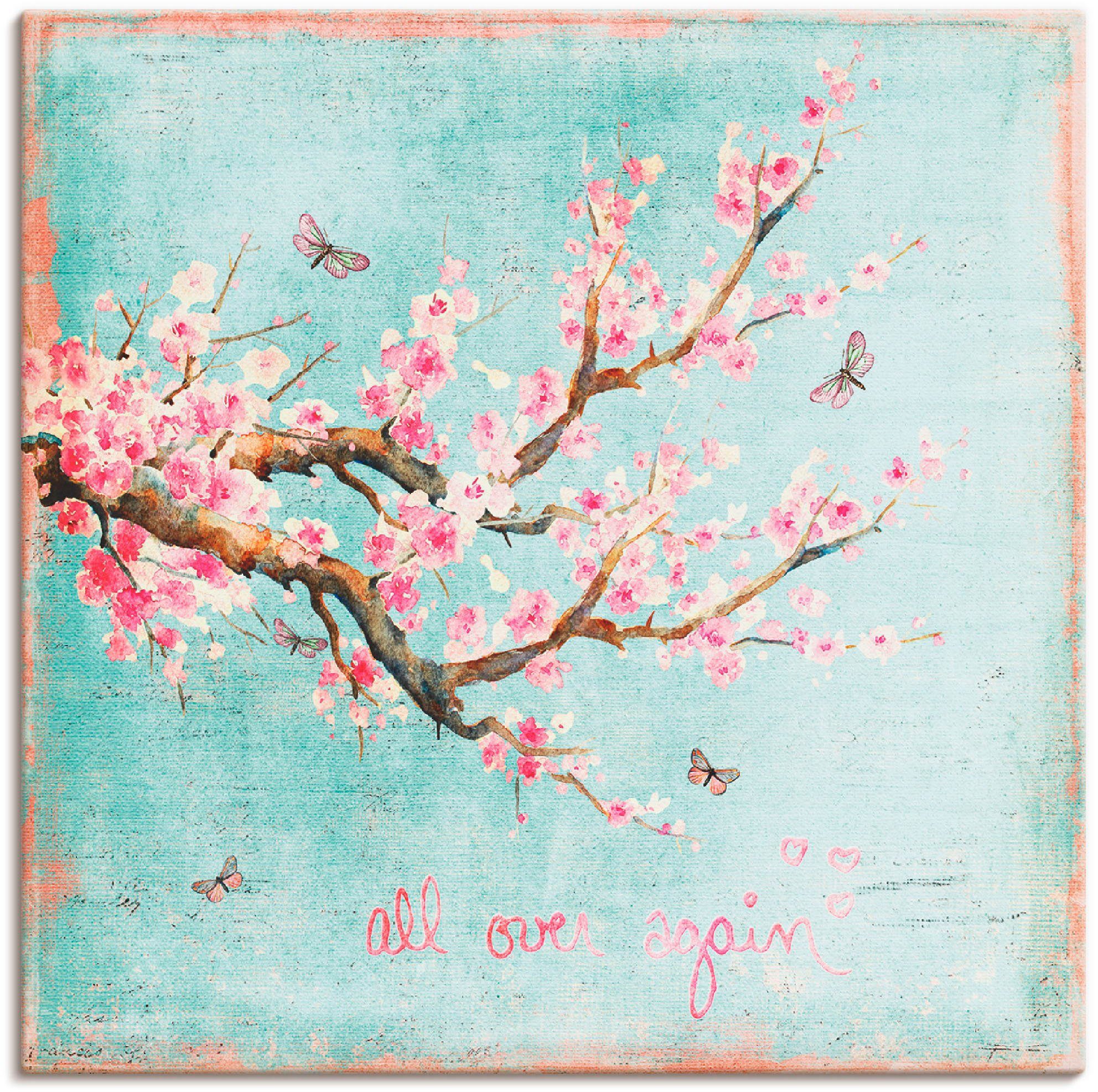 Artland Leinwandbild Er ist wieder da, Blumen (1 St), auf Holzrahmen gespannt