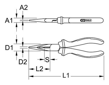 KS Tools Flachrundzange ERGOTORQUE VDE, Flachrundzange, 215 mm