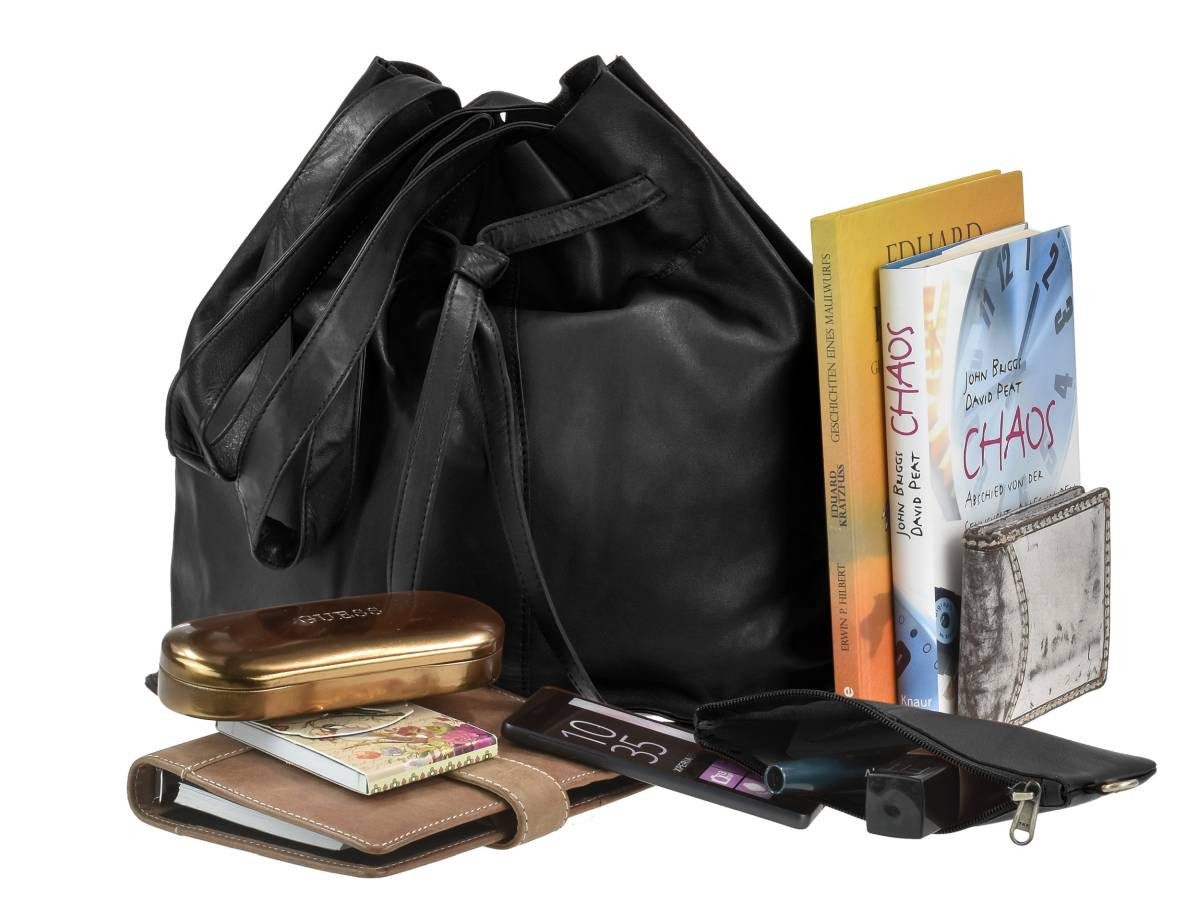 Shopper "Eva" Beuteltasche Leder 37x32cm