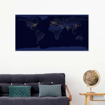 Posterlounge Poster NASA, Erde bei Nacht, Wohnzimmer Fotografie