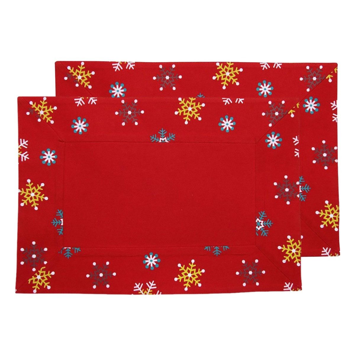 Homescapes Platzset Rotes Tischset Weihnachten mit günstig online kaufen