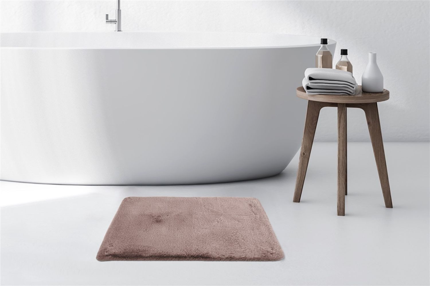 Teppich Boss Hochflor-Teppich Hochflor Teppich Badematte Robert 525 - Rosa, rechteckig, Höhe: 35 mm