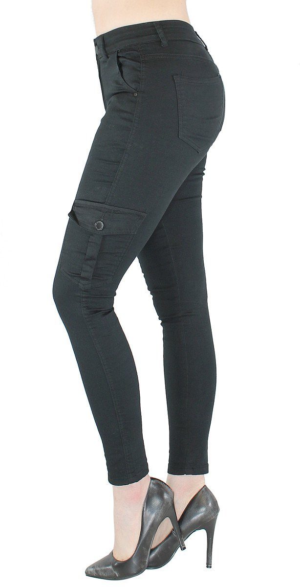 Jeanshose Skinny-Fit Stretchjeans Skinny Damen dy_mode Cargo Röhrenjeans Slim Skinny-fit-Jeans Jeans 5-Pocket-Style, Jeans