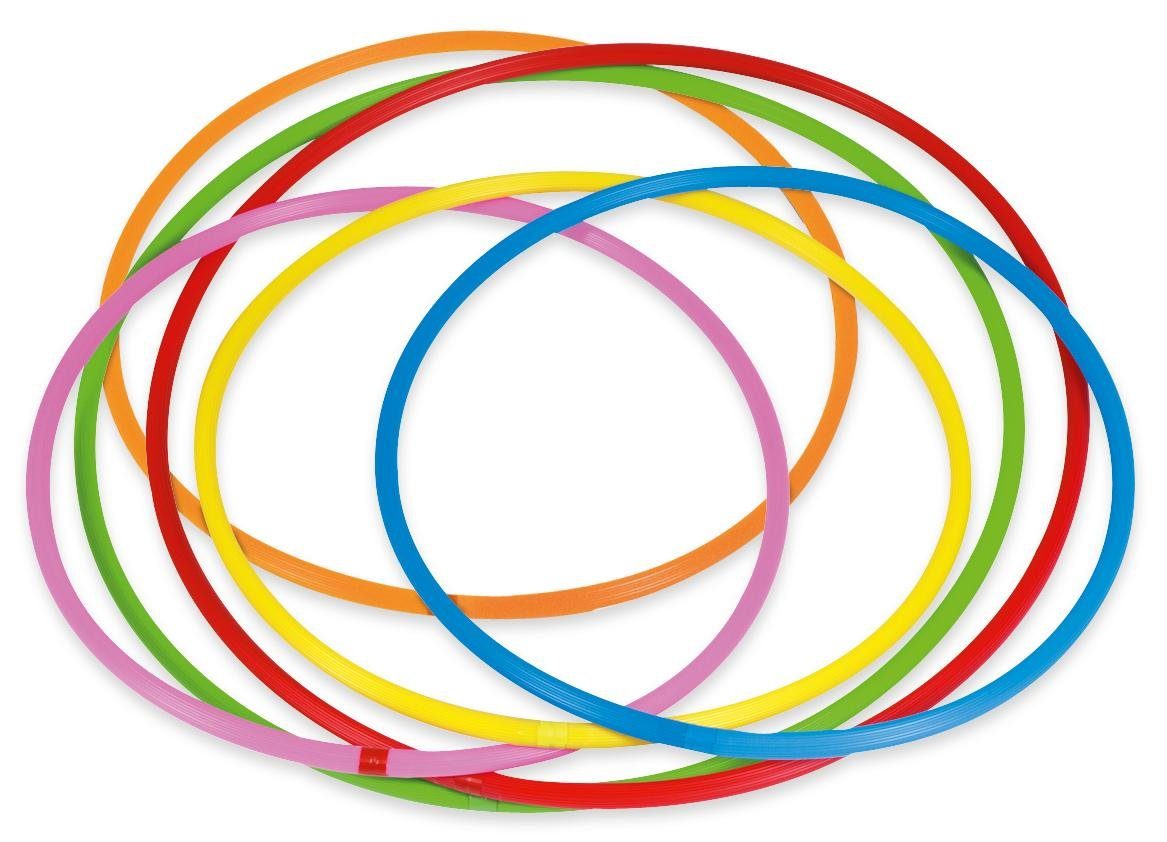 Betzold Hula-Hoop-Reifen Gymnastik-Reifen Regenbogen-Set, 6 Stück – Fitness und Spiel