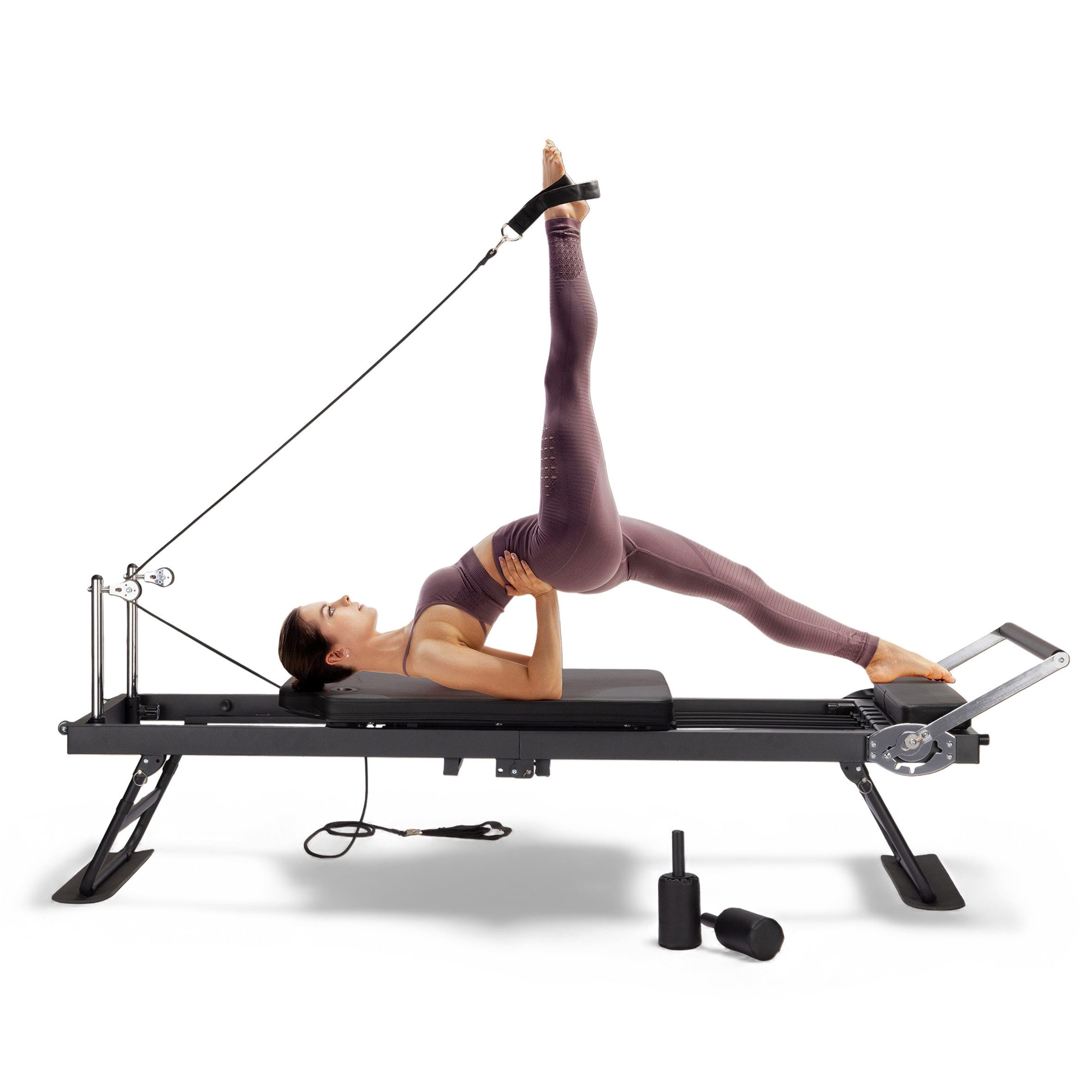 Spetebo Pilates-Reformer Maschine klappbar mit 5 Federn - 190 x 57 cm, (Anzahl, 1-tlg., Stück), belastbar bis 125 kg