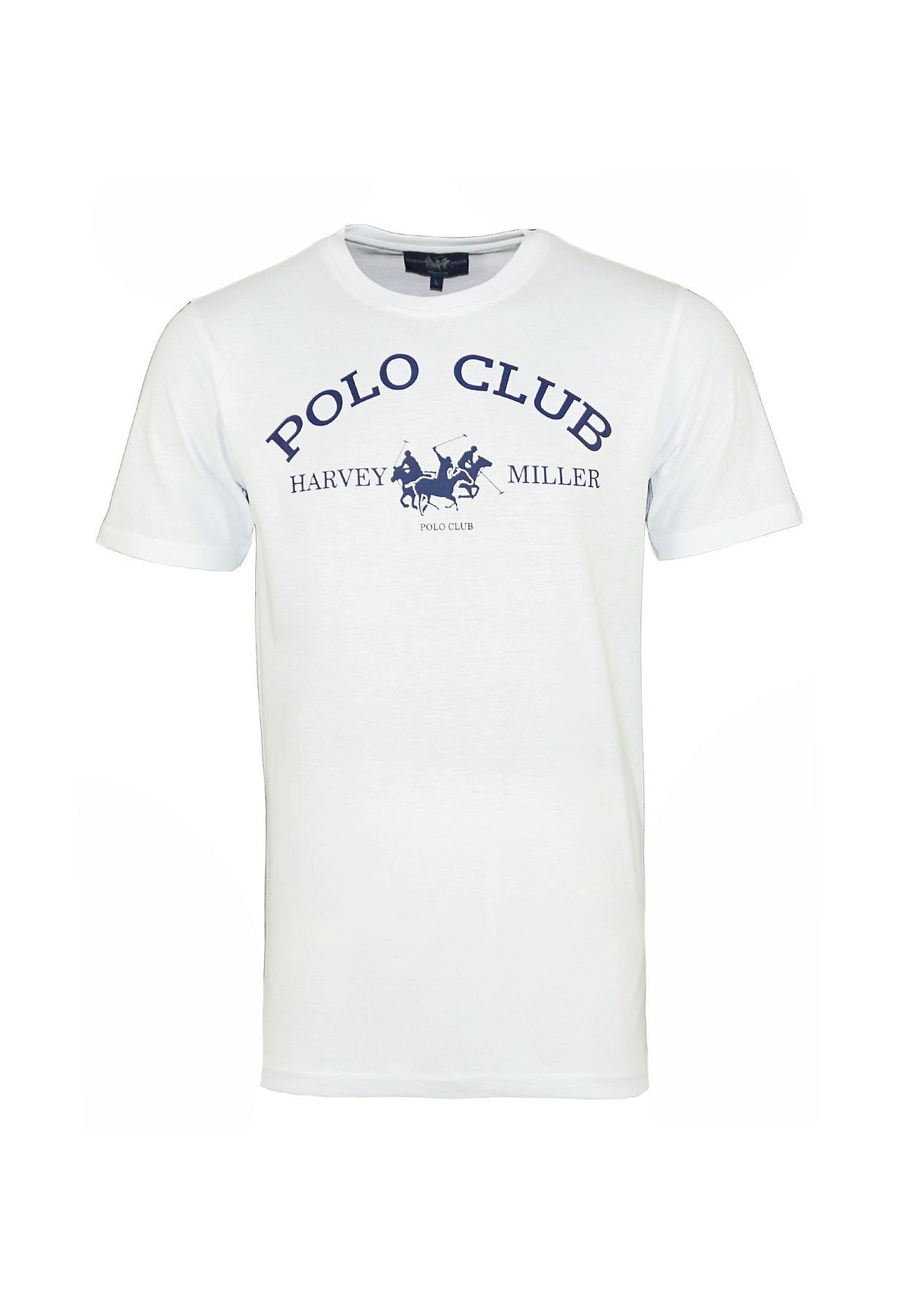 Harvey Miller T-Shirt T-Shirt HRM Polo Club Shortsleeve Rundhals (1-tlg) weiss