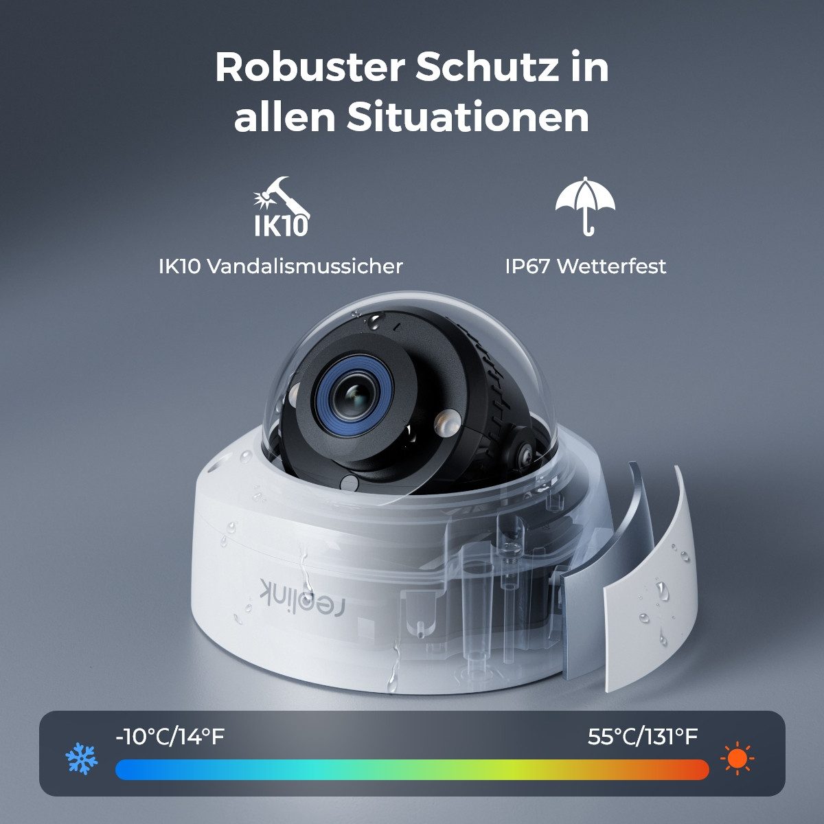 Reolink Überwachungskamera PoE Set RLK8-1200V4 (Innenbereich, Außenbereich, Farbnachtsicht,145° Superweitwinkel, IK10 Vandalismus,2-Wege-Audio)