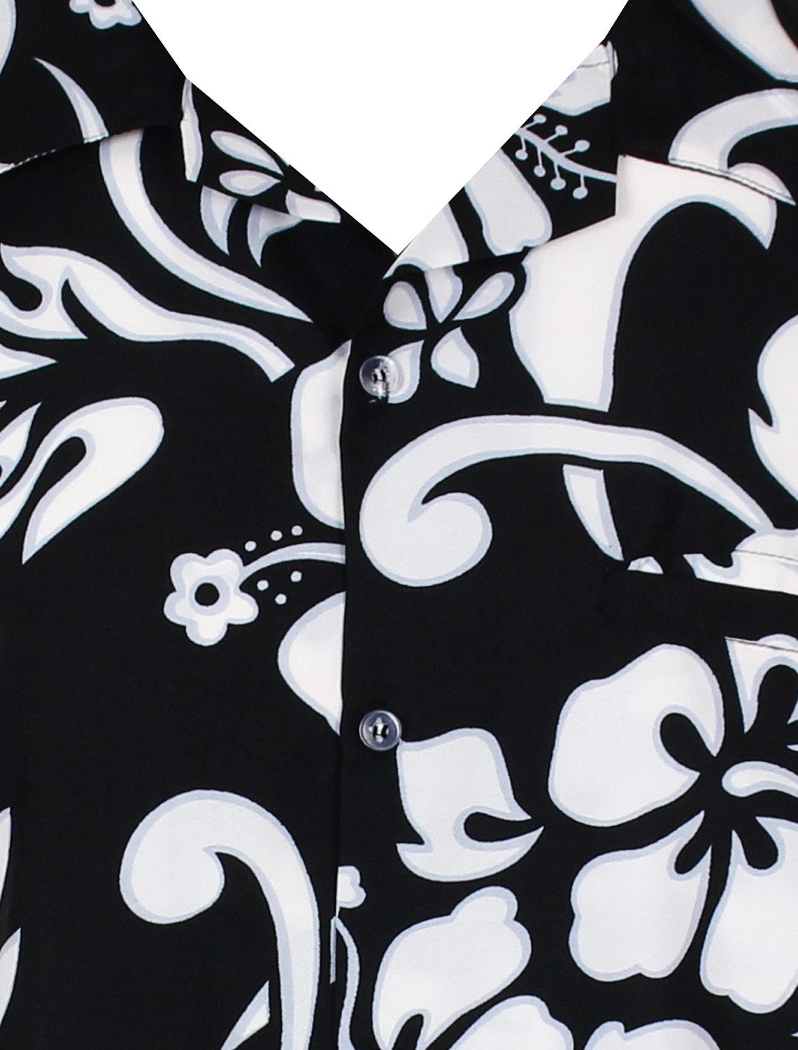 King Kameha Hawaiihemd Hibiscus Übergrößen 7XL-12XL Kurzarm Front-Tasche Stylish Unisex