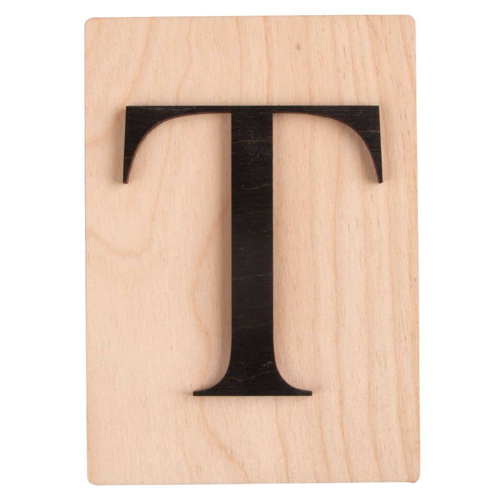 Holz Buchstabe FSC Rayher 10,5x14,8cm schwarz T Deko-Buchstaben