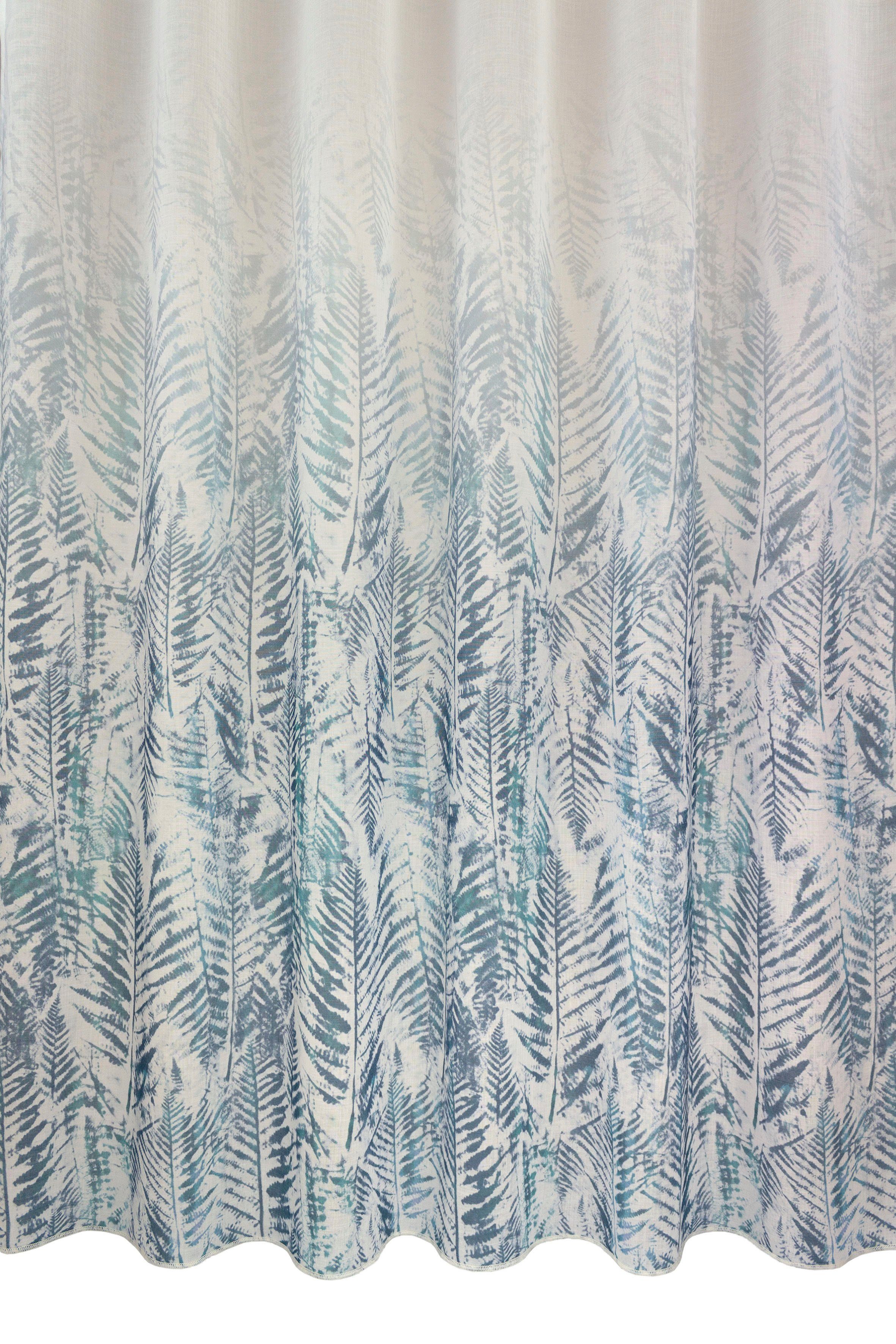 Vorhang Fern Leaf, St), blau halbtransparent (1 VHG, Ösen