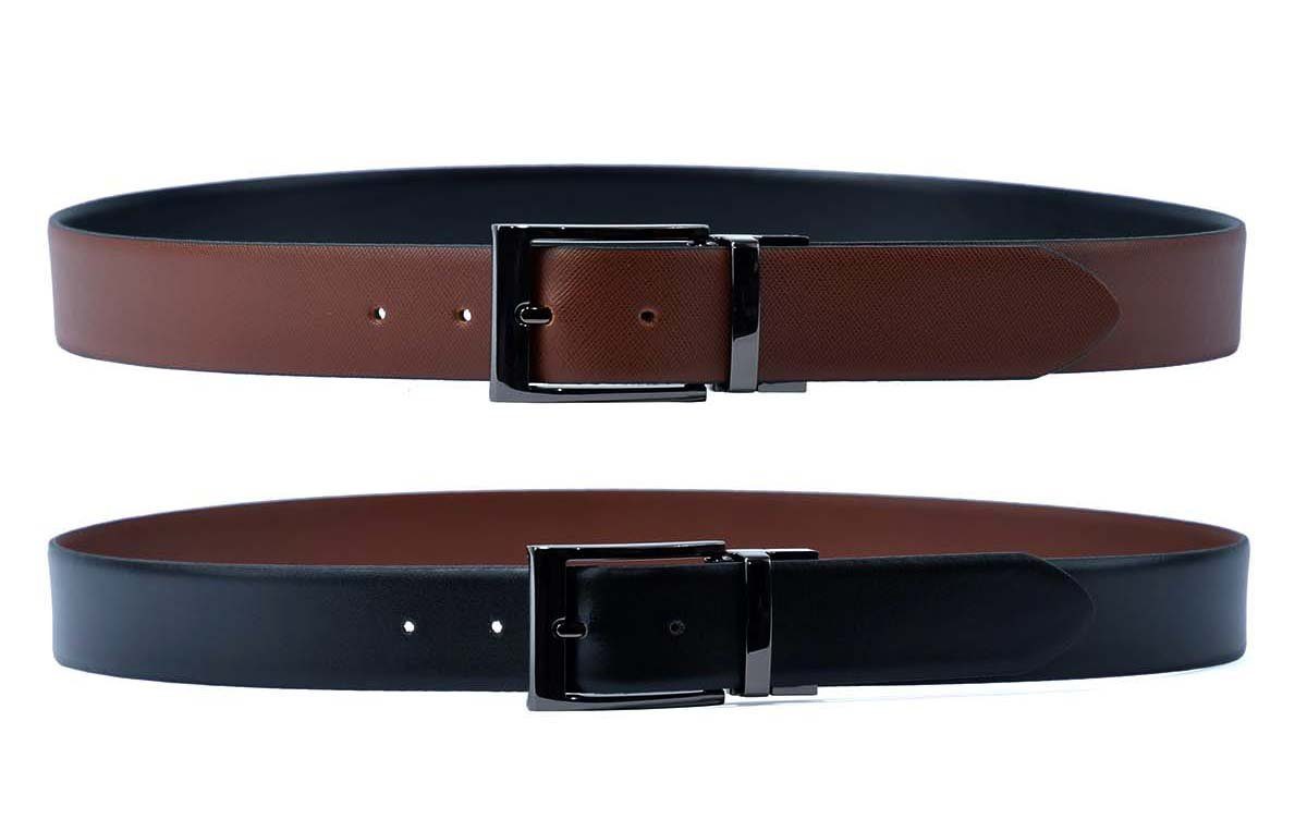 Ledergürtel multi Schwarz-Braun 35mm Belts LLOYD-Herren-Wendegürtel Men’s LLOYD 57