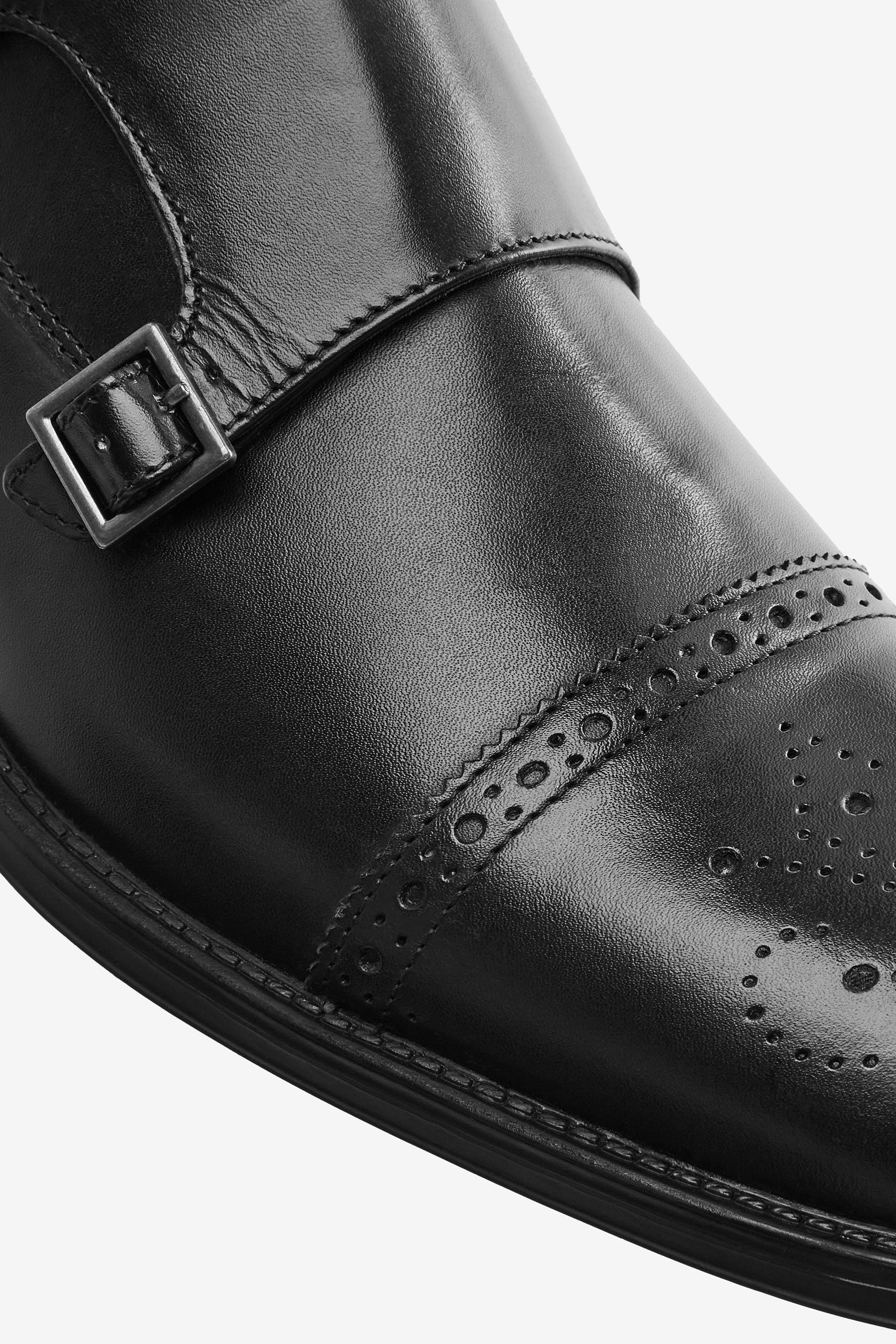 Schuhe Halbschuhe Next Monkstrap-Schuhe aus Leder mit Zehenkappe Slipper