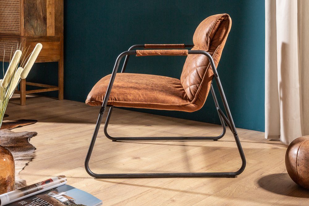 riess-ambiente Sessel MUSTANG LOUNGER antik hellbraun, Loungesessel · Wohnzimmer · Retro