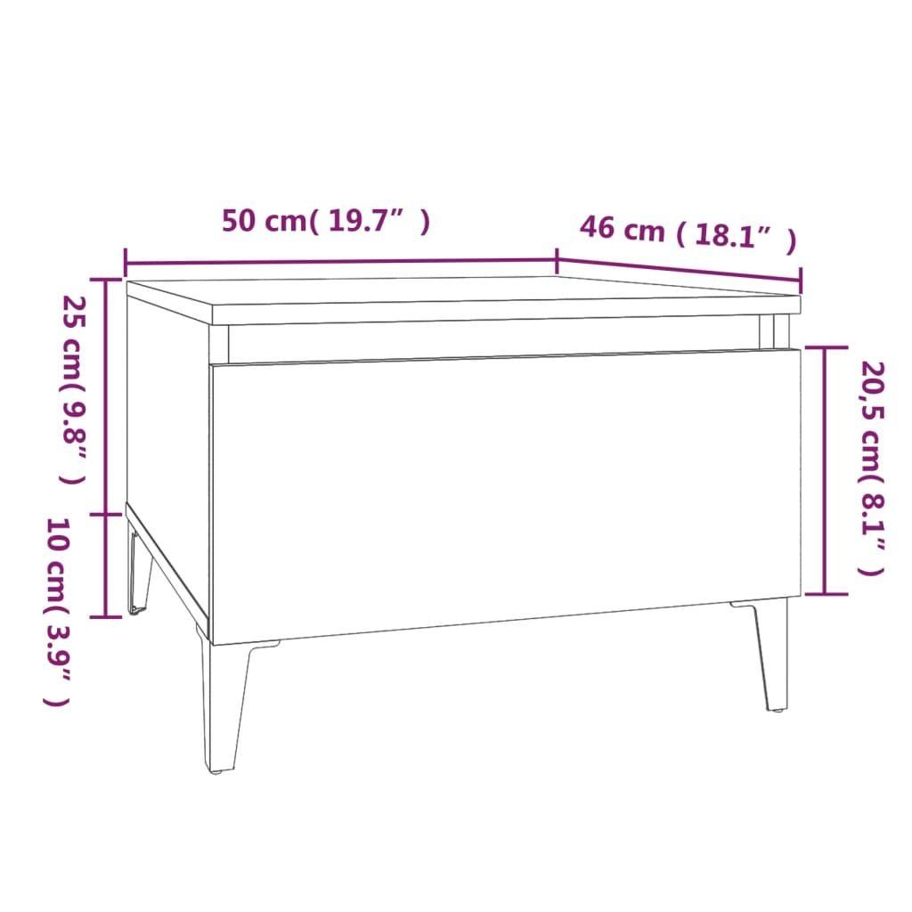 vidaXL Beistelltisch Beistelltisch cm (1-St) Holzwerkstoff Weiß 50x46x35 | Weiß Weiß