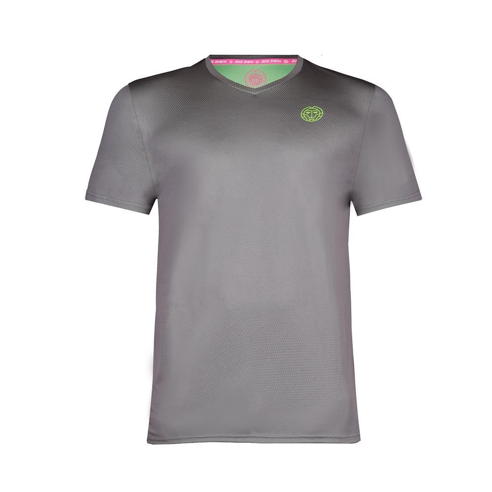 BIDI BADU Tennisshirt Ted Funktionsshirt mit V-Ausschnitt für Herren in grau