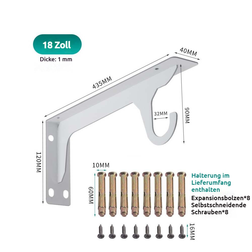PRIISF Wandgarderobe 2Stück Regalhalterung Schwerlast Kleiderstange Wandgar günstig online kaufen