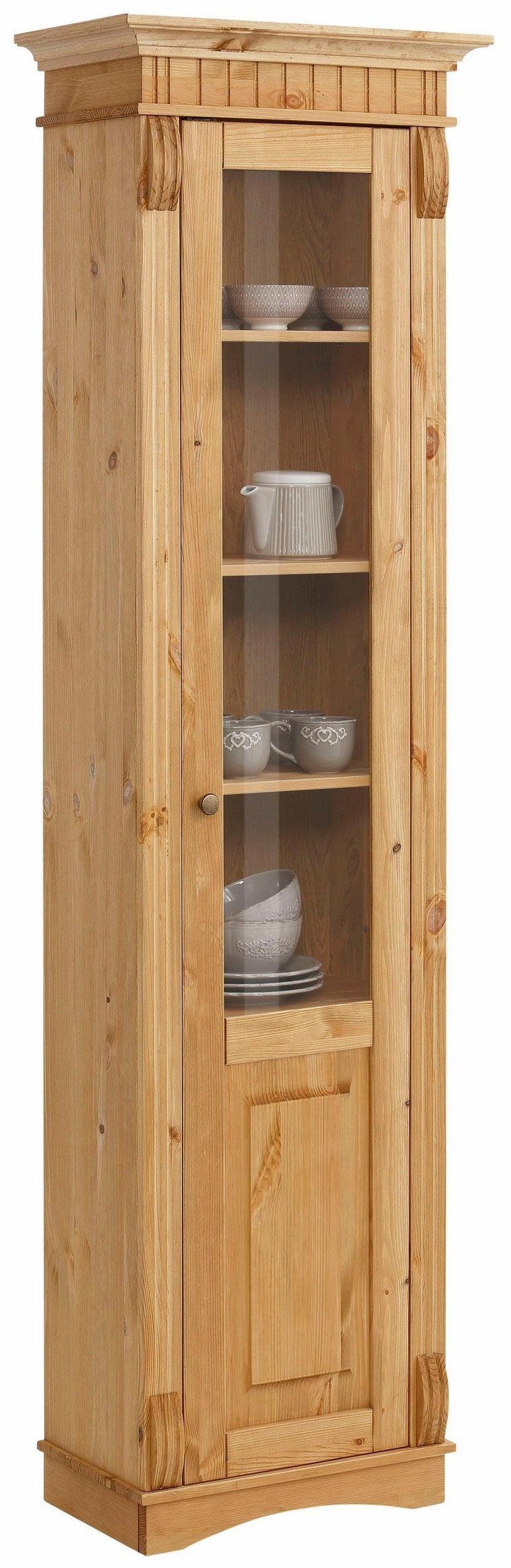 Home affaire Vitrine Teresa mit 1 Glastür, Höhe 193 cm, aus massiver Kiefer, FSC®