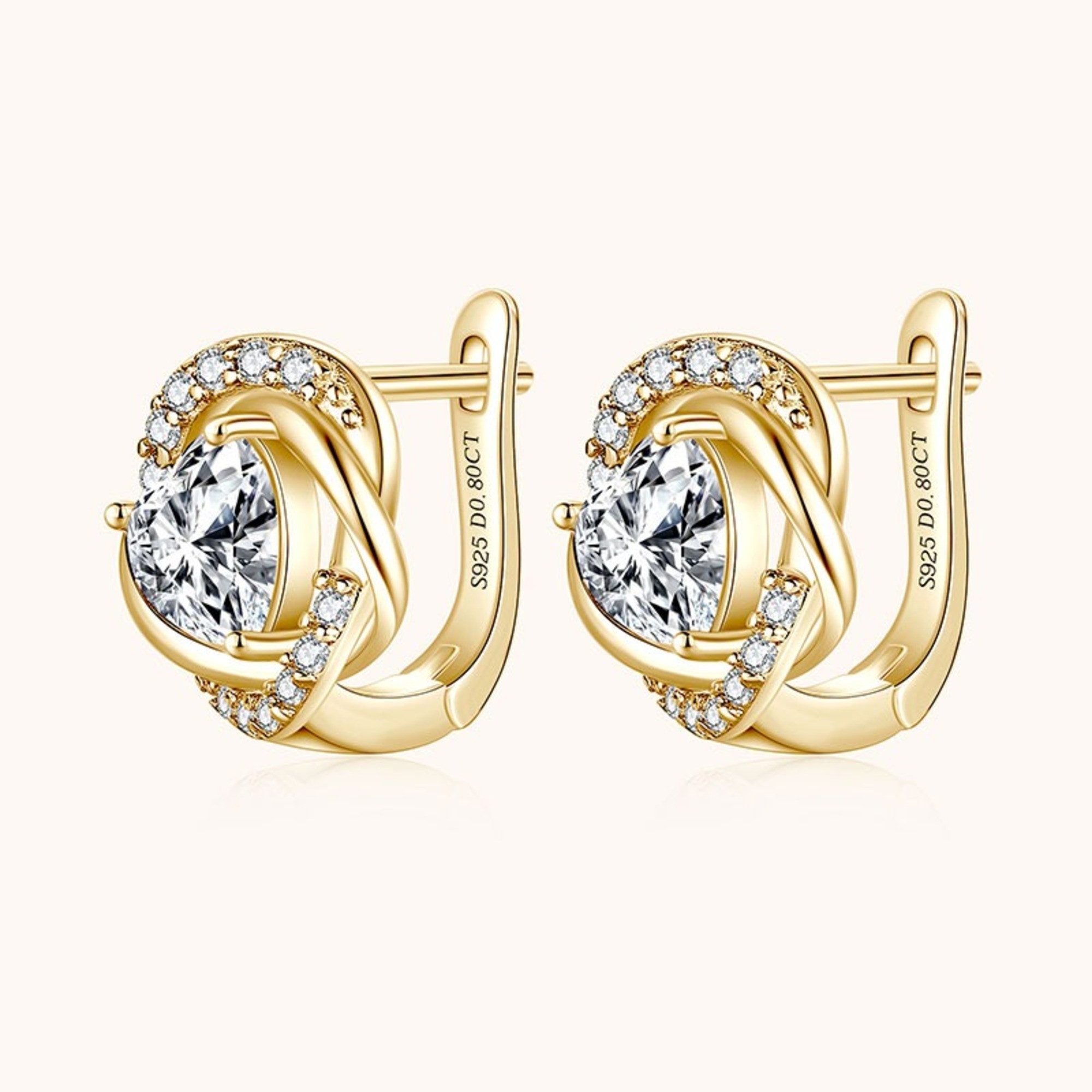 ROUGEMONT Paar Creolen Funkelnde Moissanit Damen Creolen Ohrringe Herz-Design VVS1, Echtschmuck mit Echtheitszertifikat VVS1 D Qualität 0,8ct – Bild 2 von 5