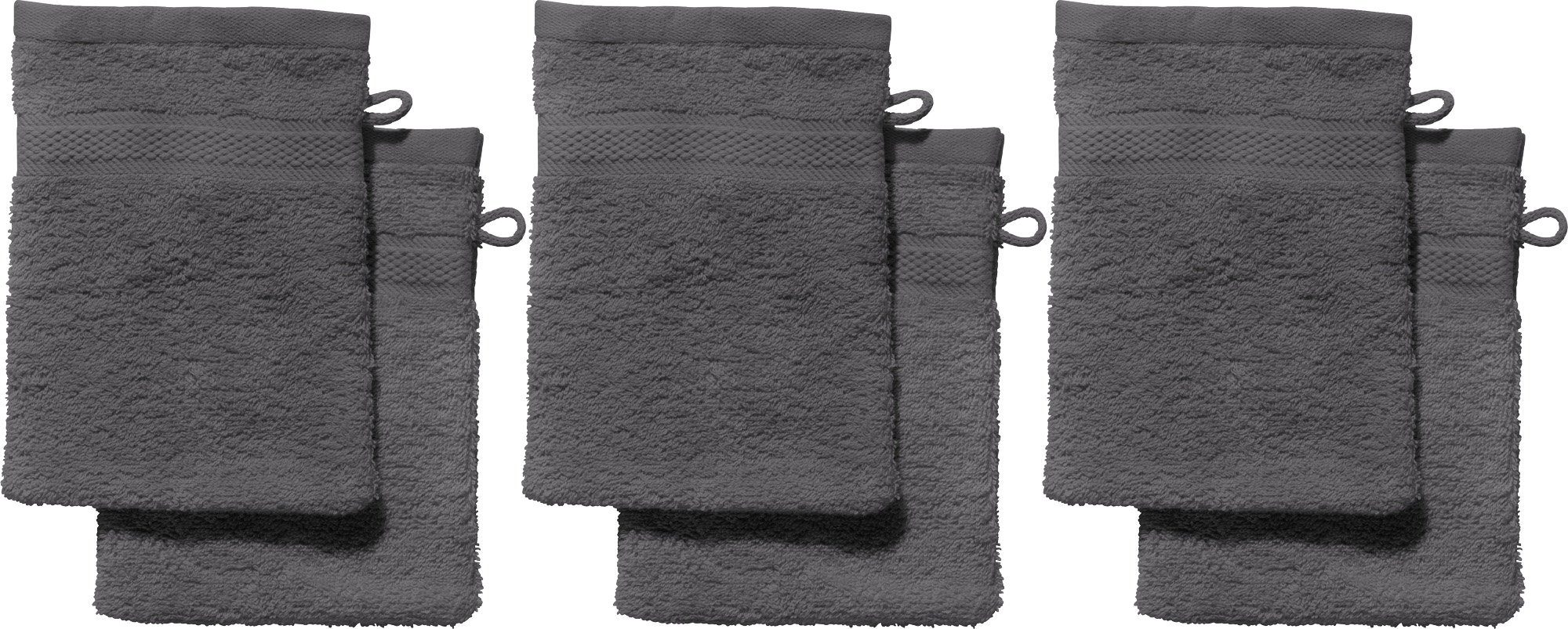 REDBEST Waschhandschuh Waschhandschuh "Chicago" 6er-Pack, Frottier, Walk-Frottier Uni
