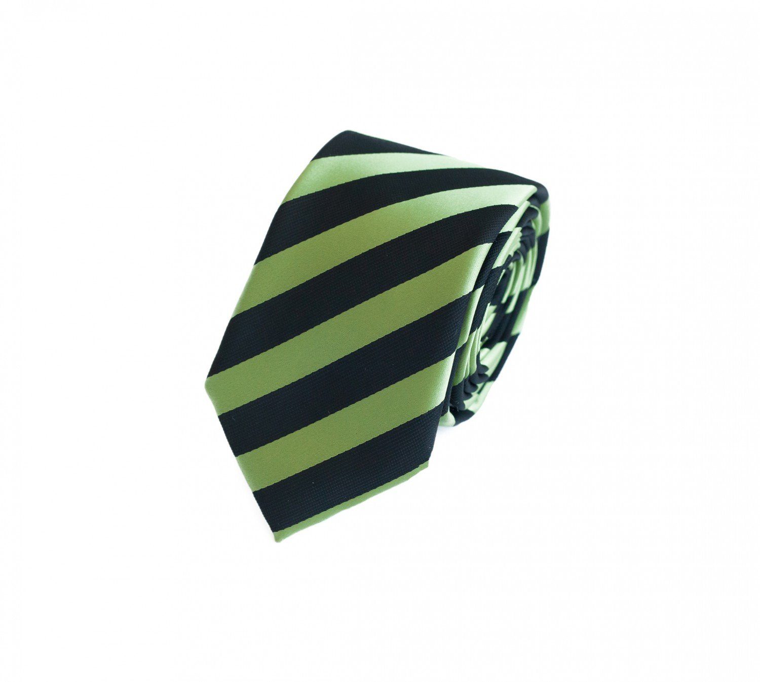 Fabio Farini - Gestreift) Grün/Schwarz mit Grün 6cm Farbton Krawatte Schmal Box, Schlips Grüne in (ohne (6cm), Herren Krawatten