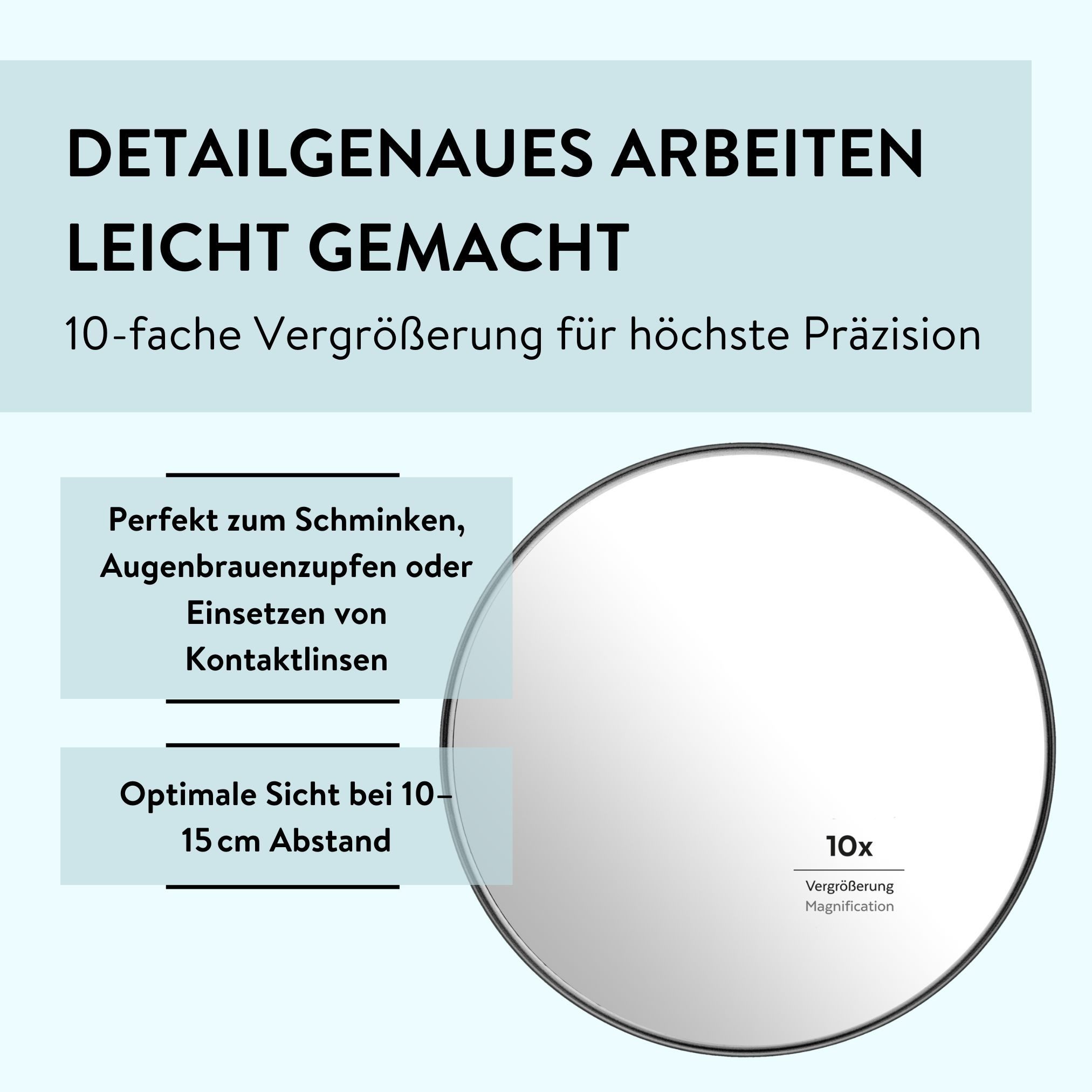 PARSA Beauty Badspiegel Essential Saugnapf-Spiegel, 10-fache Vergrößerung & Flexibler Halt – Bild 4 von 5