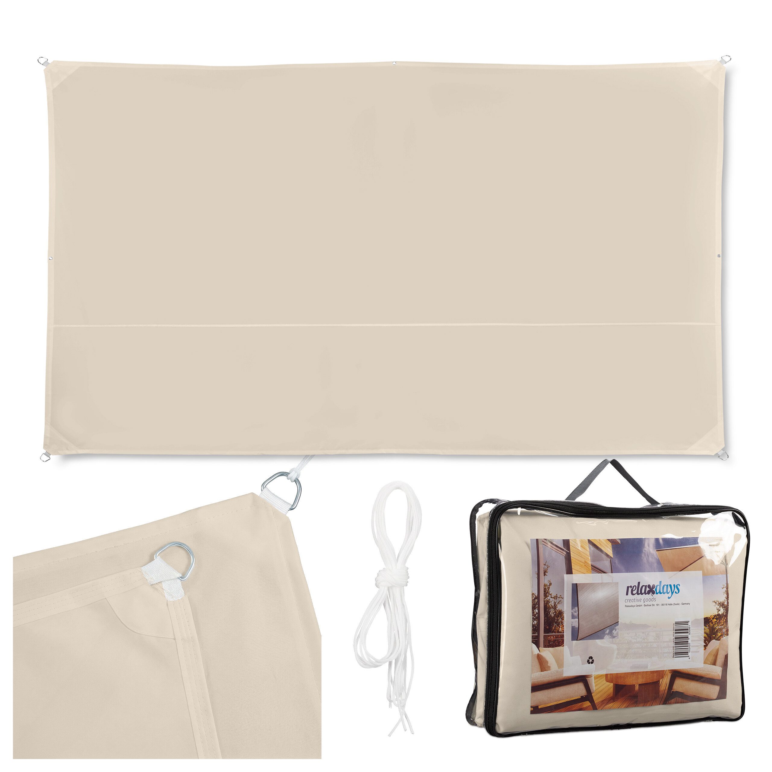 Sonnensegel Rechteckiges Sonnensegel beige