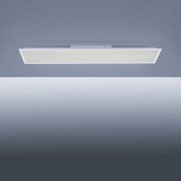 JUST LIGHT LED Deckenleuchte STARRYFLAT, 1-flammig, 119 x 29 cm, Weiß, Anpassung der Farbtemperatur, Dimmfunktion, Memoryfunktion, LED fest integriert, Warmweiß, Neutralweiß, Sternenhimmeloptik, mit Fernbedienung, LED Deckenlampe