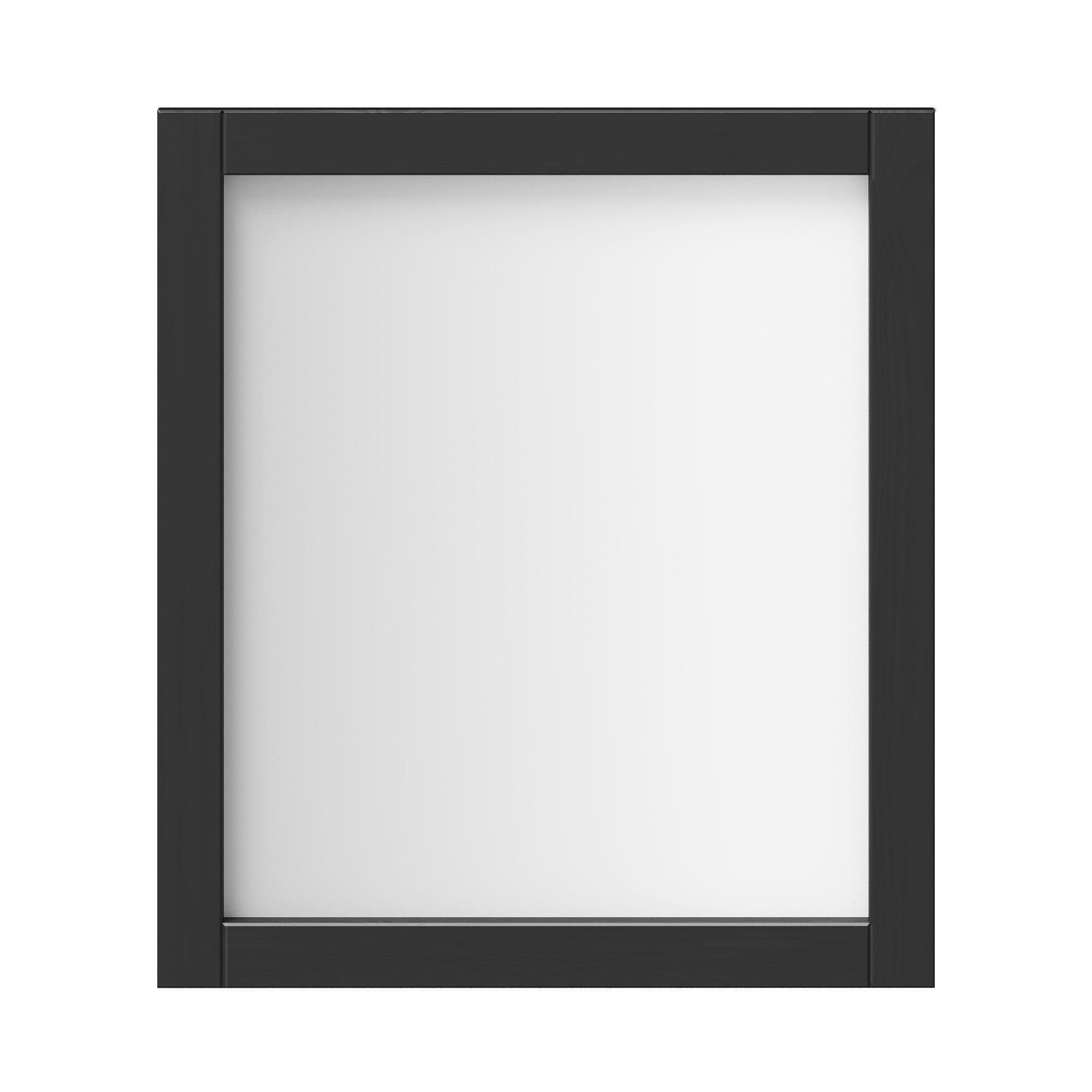 Woodroom Spiegel Valencia, Kiefer massiv lackiert, BxHxT 62x70x3 cm Schwarz | schwarz