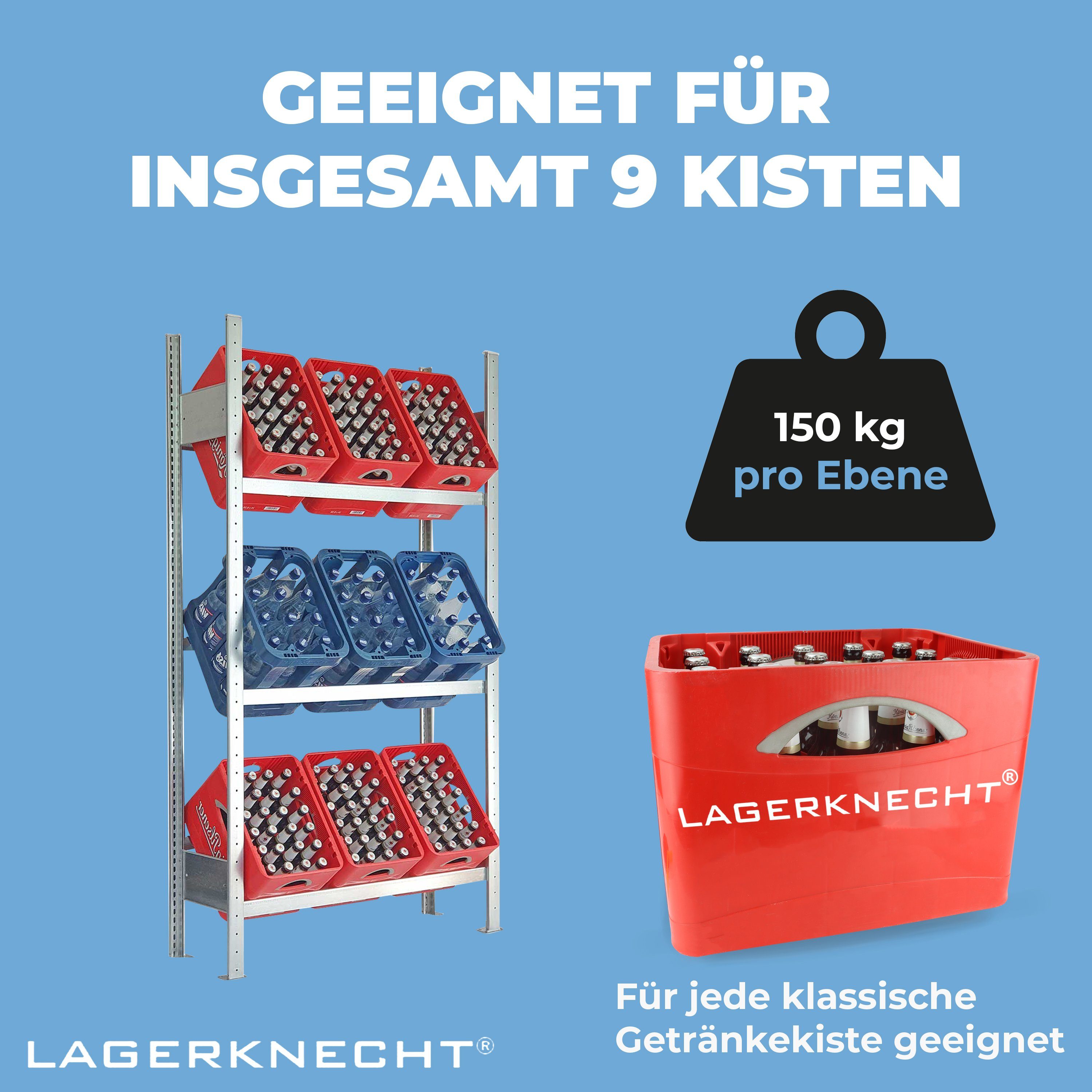 made Germany Industriequalität Standregal für in Kisten in 9 Getränkekistenregal Lagerknecht