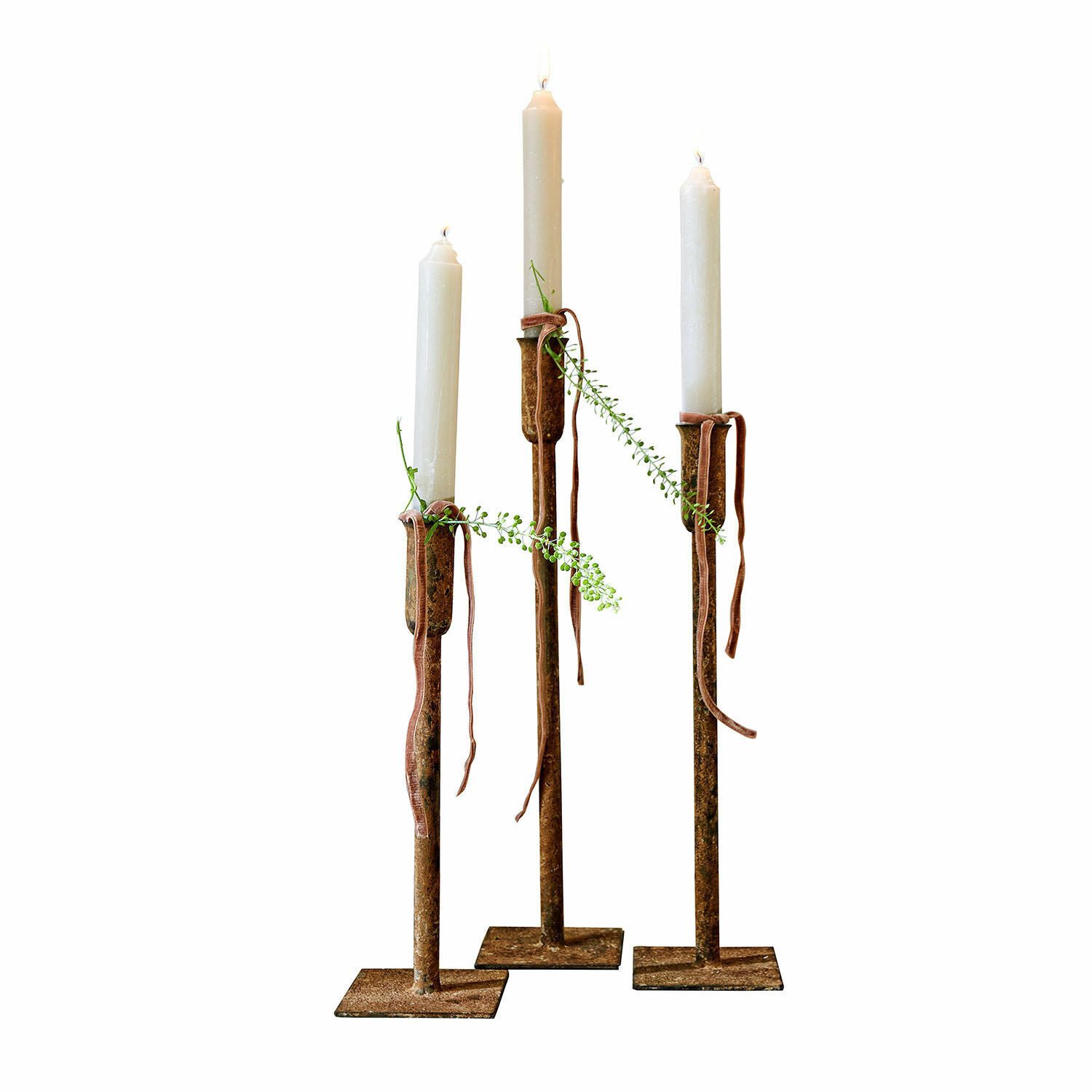 Mirabeau Kerzenständer Kerzenhalter 3er Set Viverto antikbraun
