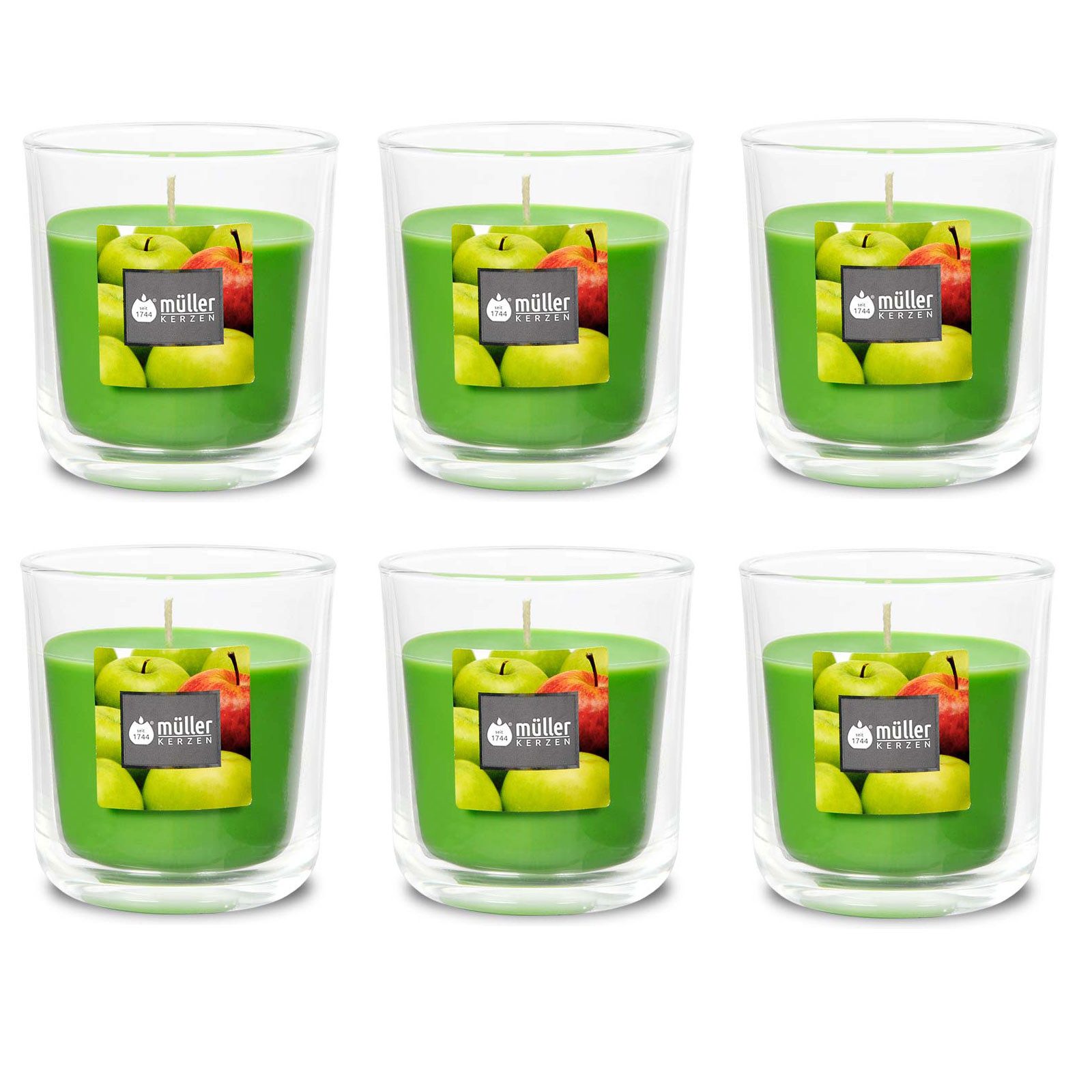 Gebr. Müller Kerzenfabrik AG Подсвечник Duft-Kerzenglas 65/70 mm Set 6 Stk. Verschiedene Aromen