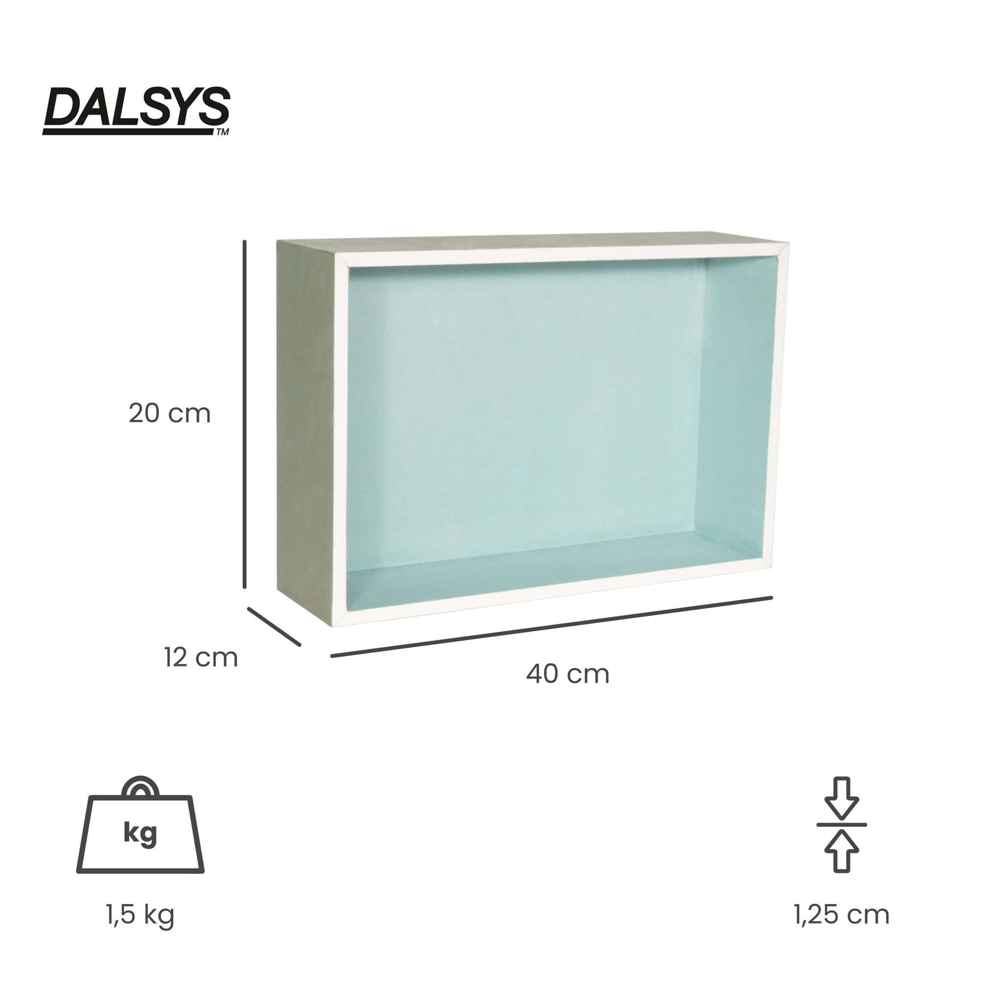 Dalsys Duschregal Wandnische Dusche, befliesbar für Bad und Wohnräume, 20 x 40 x 12cm 1-tlg., einbaufertige imprägnierte Gipskarton-Duschnische