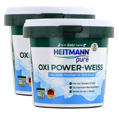HEITMANN Heitmann pure Oxi Power-Weiss 500g - Flecklöser mit Weiß-Booster (2er Vollwaschmittel