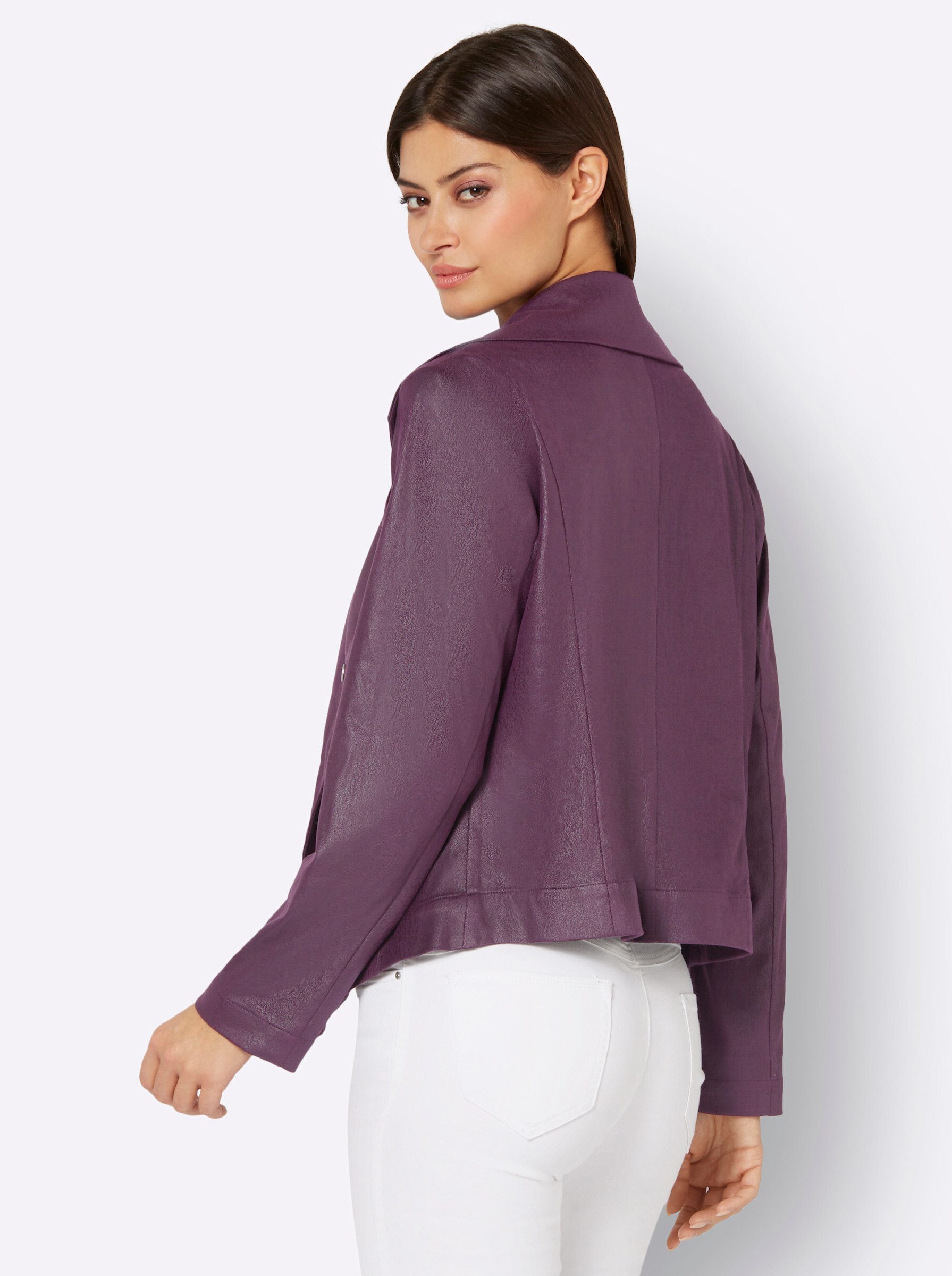 creation L Blusenblazer Lederimitat-Blazer Langarm günstig online kaufen