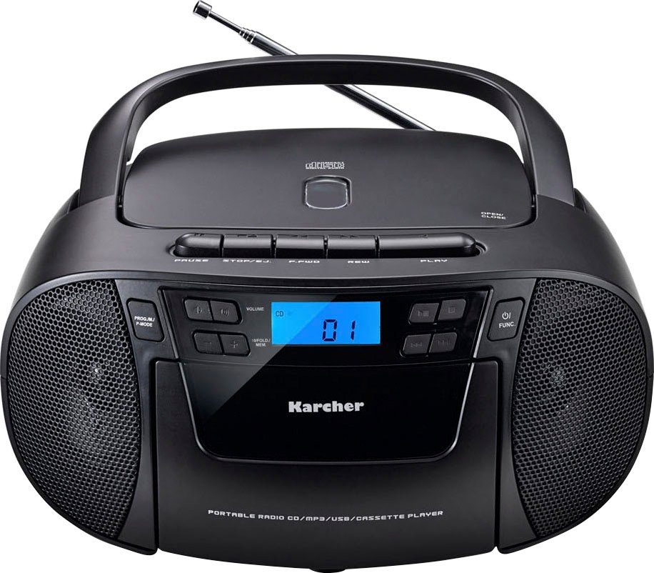 Boombox mit CD/MP3- W), 5045 CD, UKW Top-Loading RDS, 3 CD-RW, unterstützt (FM-Tuner, & CD-R Player RR Karcher MP3-CD