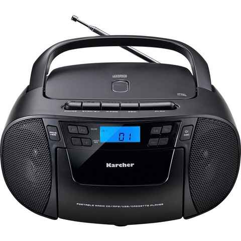 Karcher RR 5045 Boombox (FM-Tuner, UKW mit RDS, 3 W, CD-Player, Kassettenplayer, Kopfhöreranschluss, AUX-Eingang)