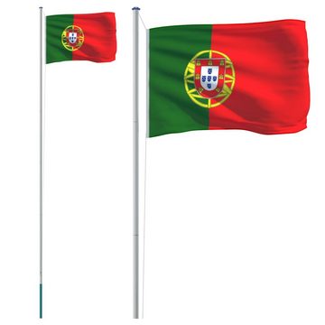 vidaXL Fahne Flagge Portugals mit Mast 6,23 m Aluminium