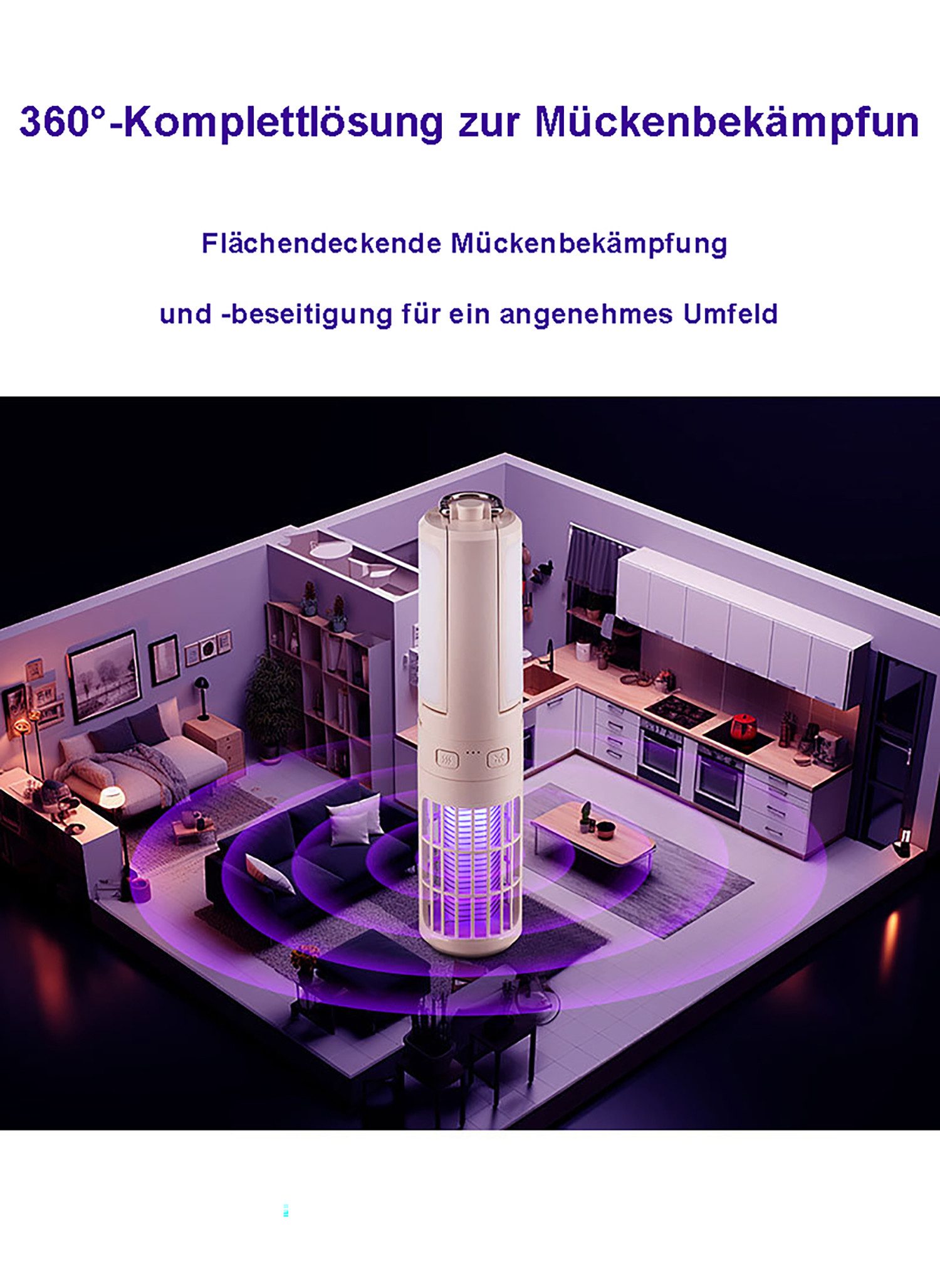ibettertec Insektenvernichter Insektenlampen UVA Insektenvernichter Lampe,LED-Campinglampe, Faltbar,für Notfälle, Zelte, Reisen