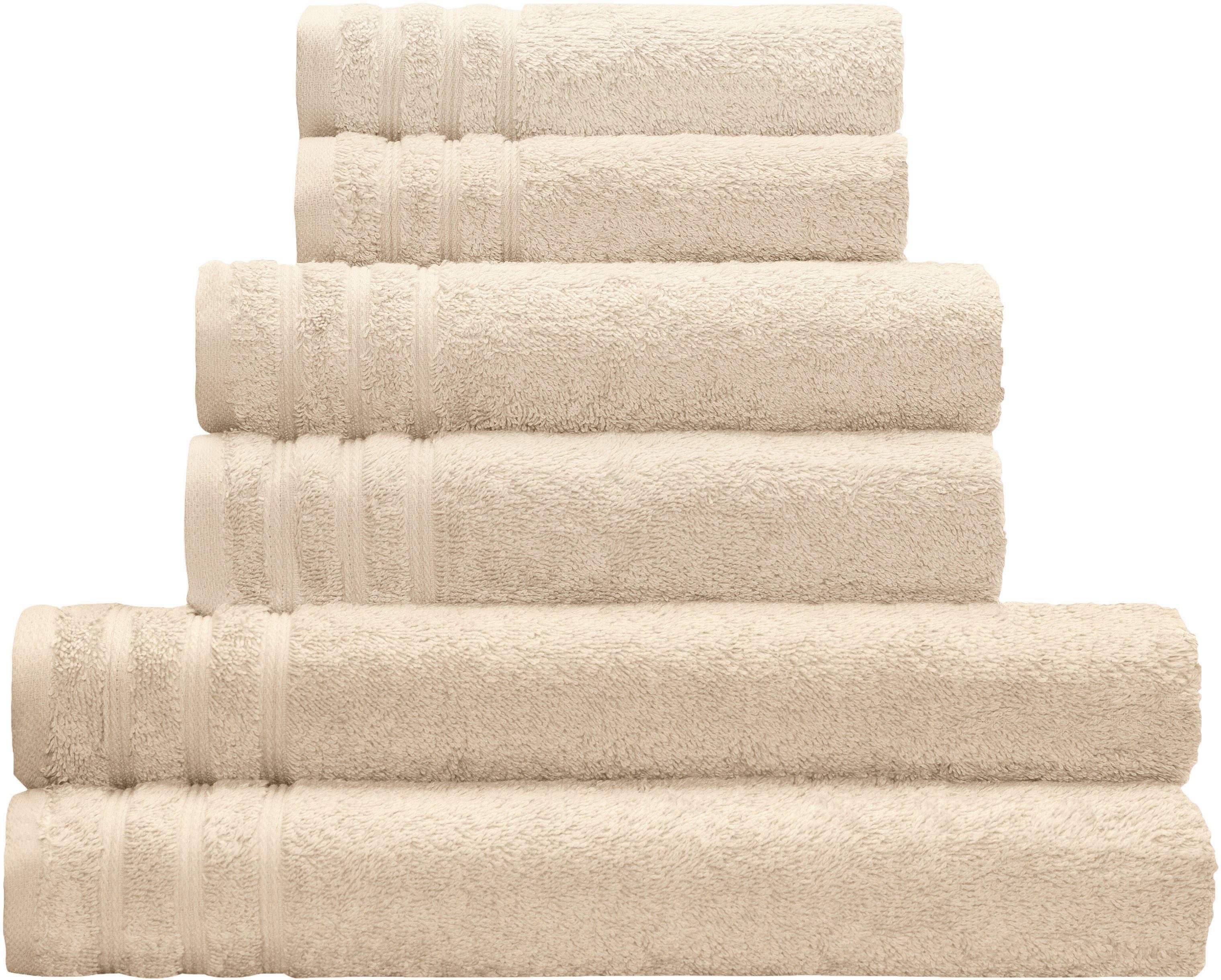 Kleine Wolke Duschtuch Royal, sandbeige cm als 50/100 (1-St), Duschtuch Handtuch Uni cm erhältlich Frottier 70/140 Farben, oder