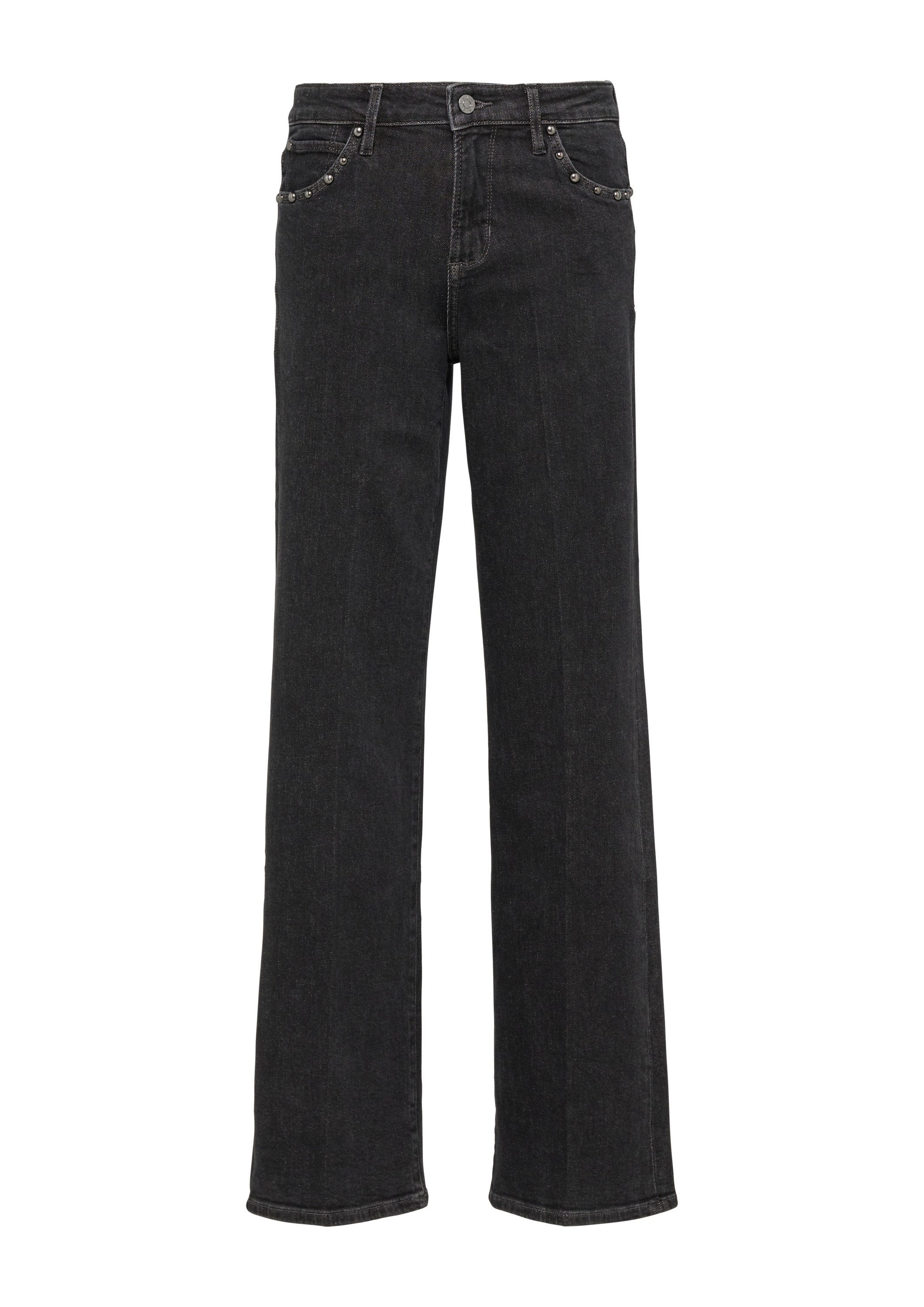 s.Oliver Bootcut-Jeans Jeans-Hose Jeans Flared / Slim Fit / Mid Rise / Flared Leg / mit Nieten