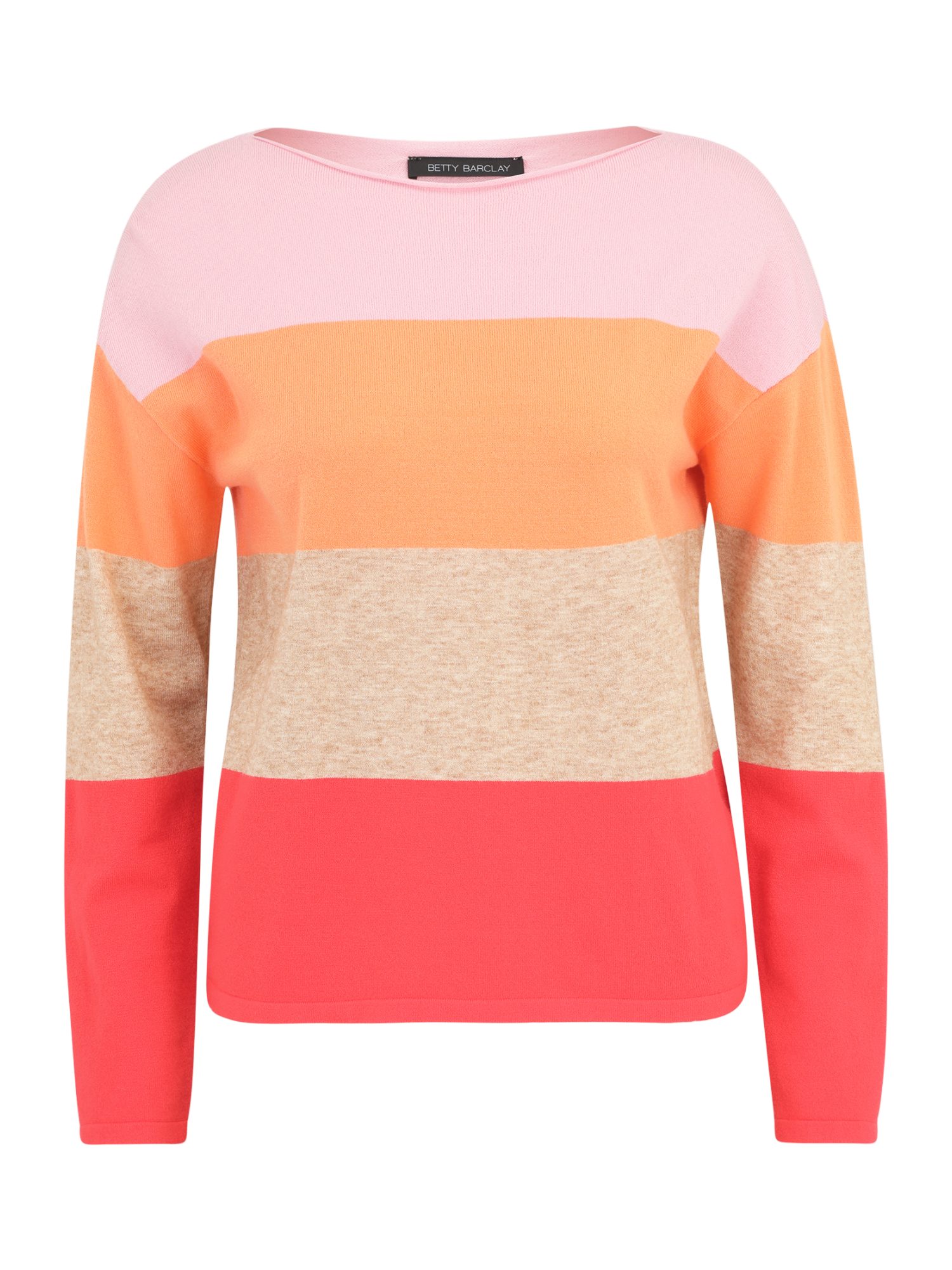 Betty Barclay Strickpullover bunt,Basic,Viskose,Colorblock,U-Boot,Lang,Comfort Fit