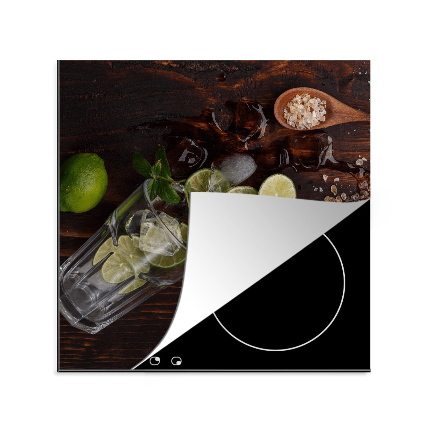 MuchoWow Herdblende-/Abdeckplatte Cocktail - Induktionsschutz - Obst - Induktionsmatte, Vinyl, (1 tlg), 78x78 cm, Ceranfeldabdeckung, Arbeitsplatte für küche