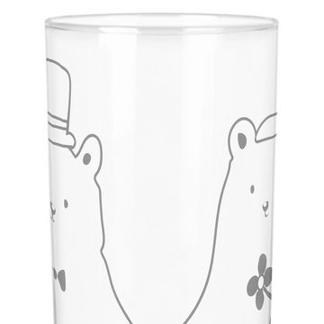 Mr. & Mrs. Panda Glas 200 ml Bär Heirat - Transparent - Geschenk, Wasserglas, Glas, Teddybä, Premium Glas, Stilvolle Gravur