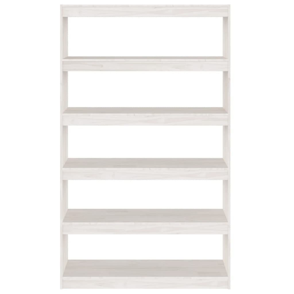 Bücherregal/Raumteiler Bücherregal furnicato Kiefer cm Weiß Massivholz 100x30x167,5