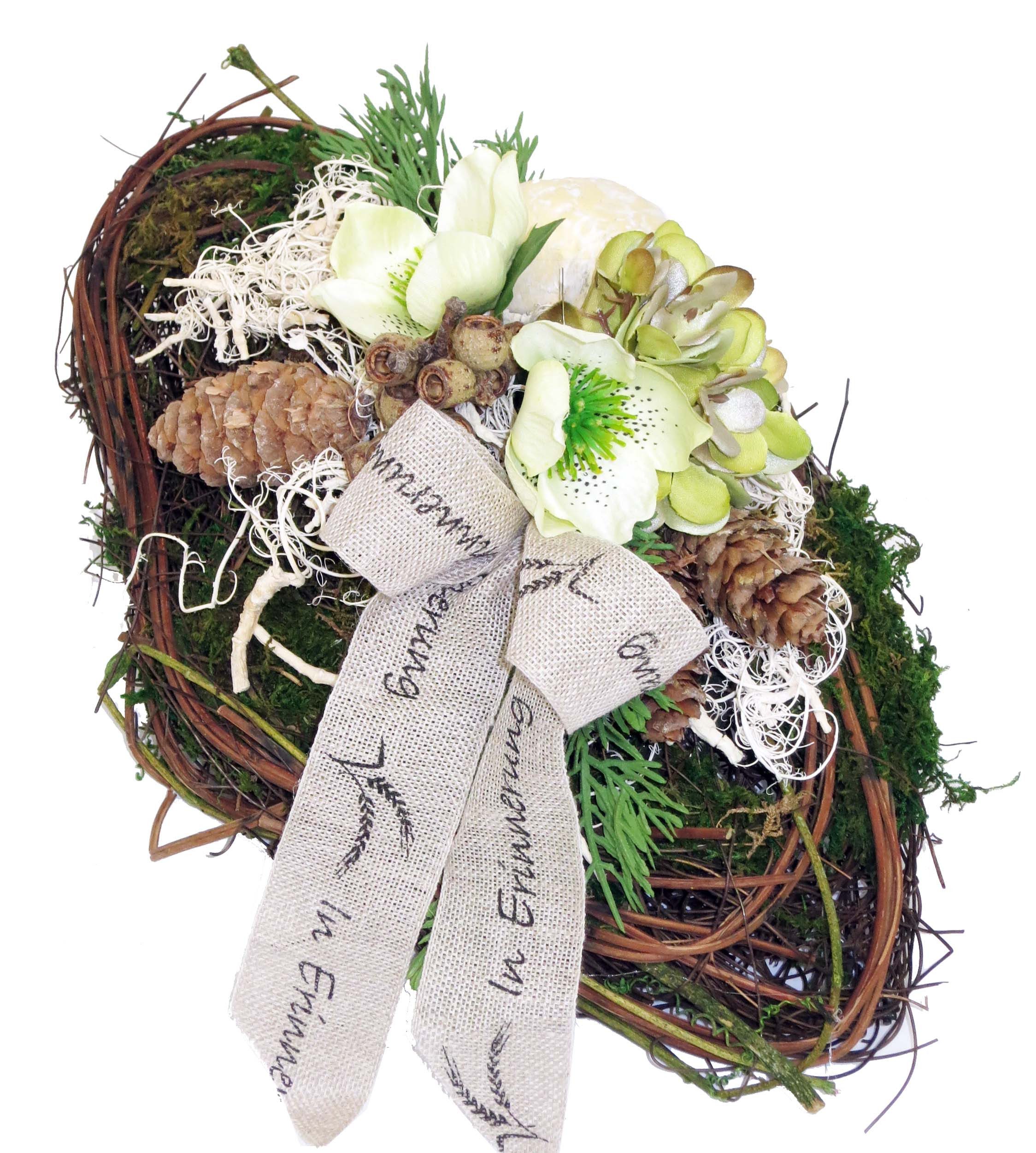 CreaFlor Home Dekokranz Grabschmuck, Handarbeit, natur, Motiv: Chrstrose
