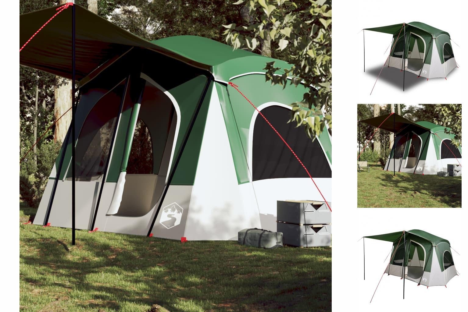 vidaXL Vorzelt Campingzelt 5 Personen Grün Wasserdicht