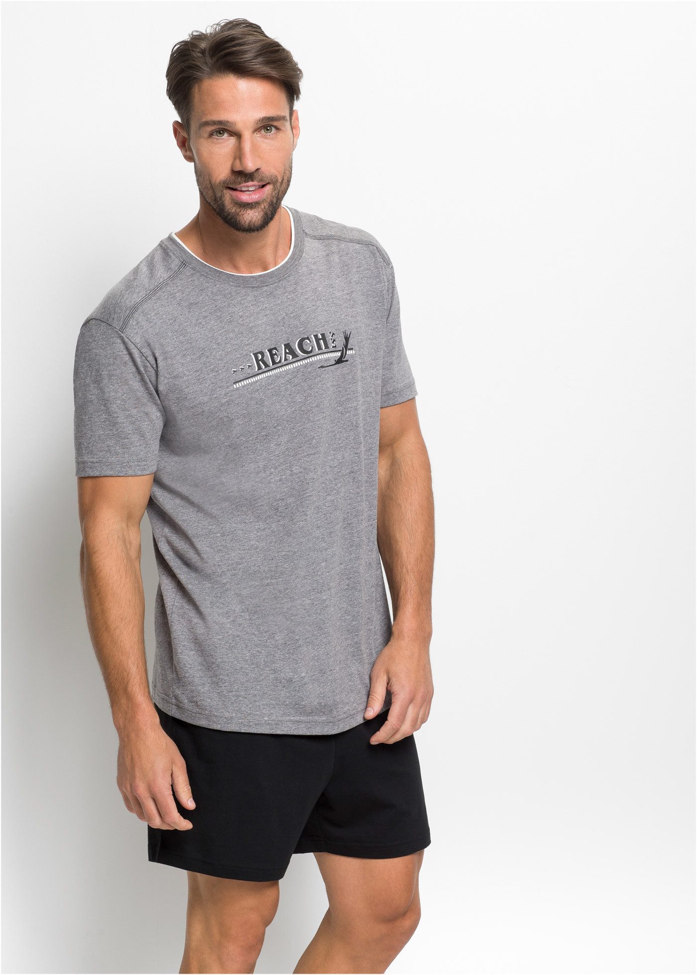 bonprix Shorty (Set, 2 tlg) bequeme Passform, aus Baumwolle und Viskose, mi günstig online kaufen