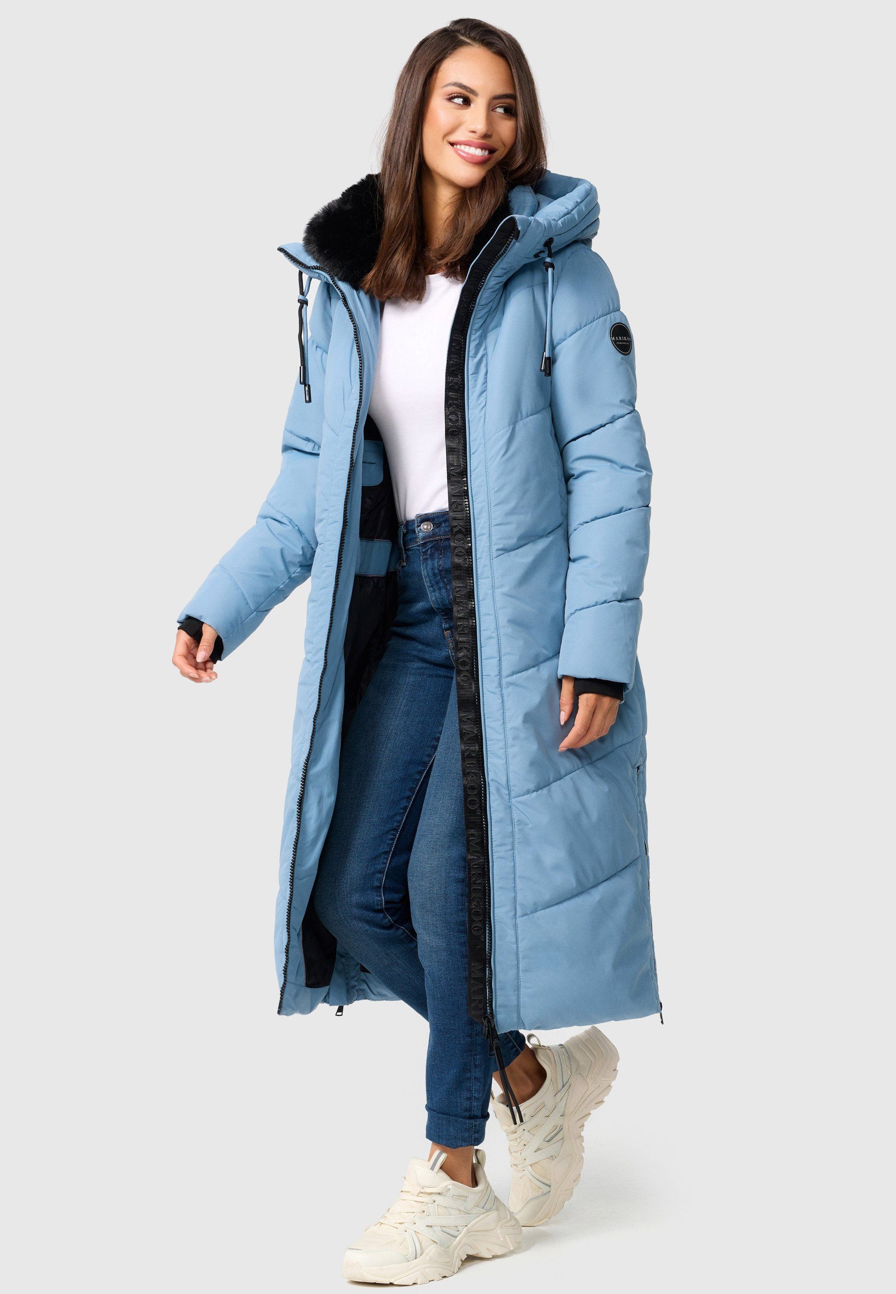 Marikoo Winterjacke Nadaree XVI Stepp Mantel mit großer Kapuze – Bild 2 von 5