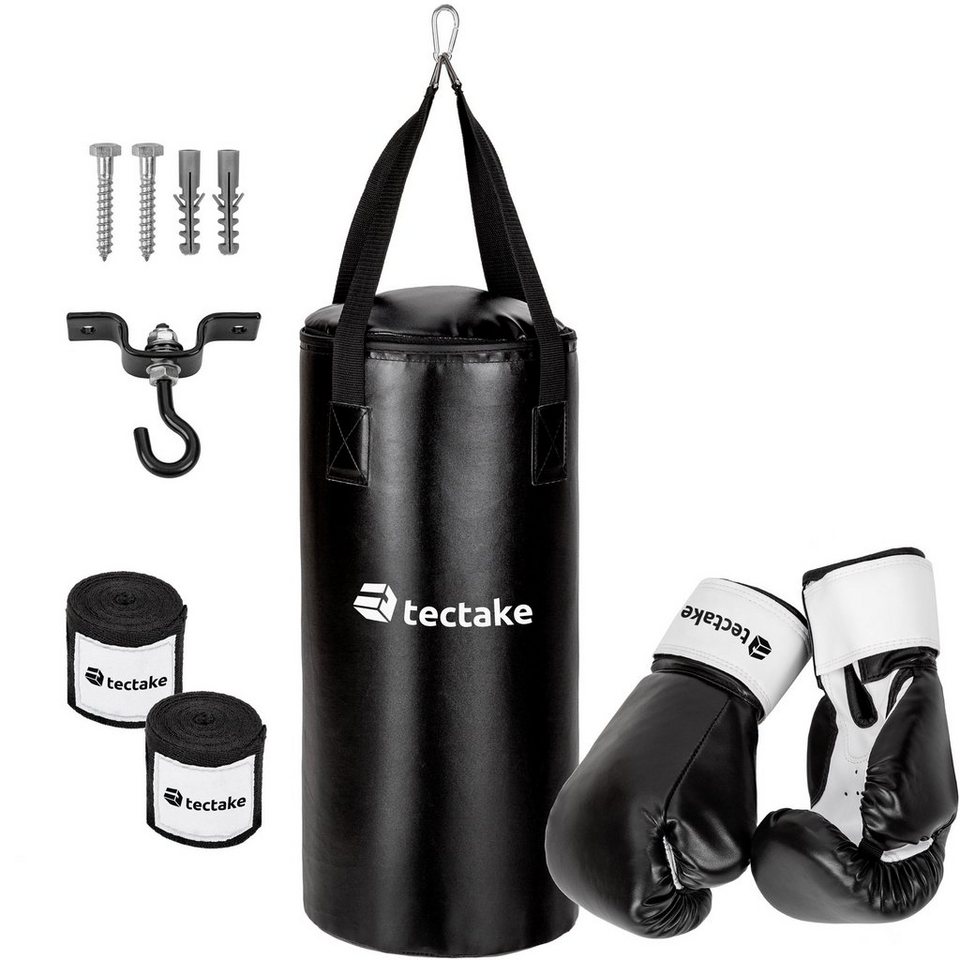 tectake Fliege Boxsack inkl. Boxhandschuhe und Bandagen